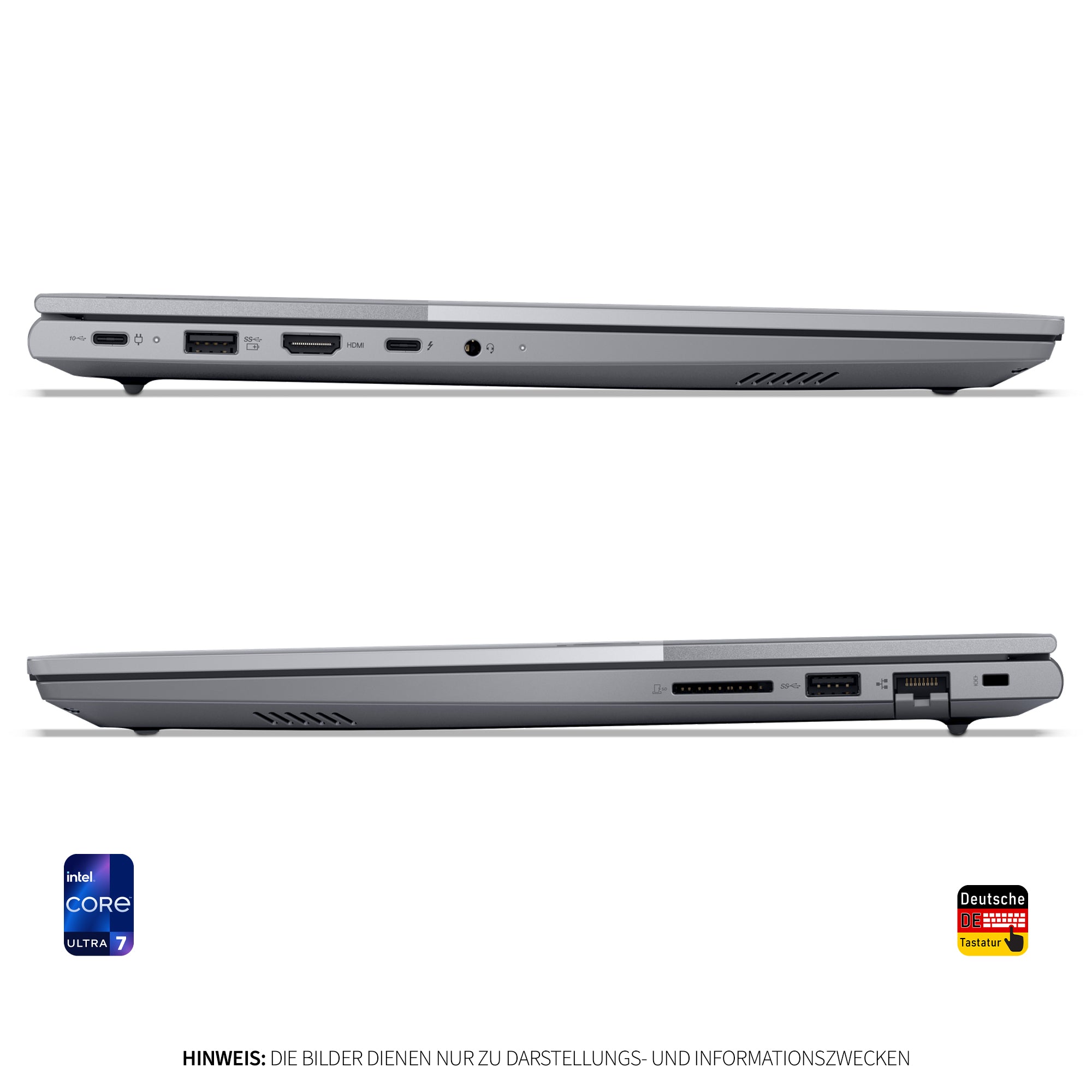 Lenovo ThinkBook 16 Gen 8 IAL Business Laptop, Intel Core Ultra 7 255H, 16" WUXGA IPS Display, Deutsches Tastatur-Layout, W11 Pro, Arctic Grau
