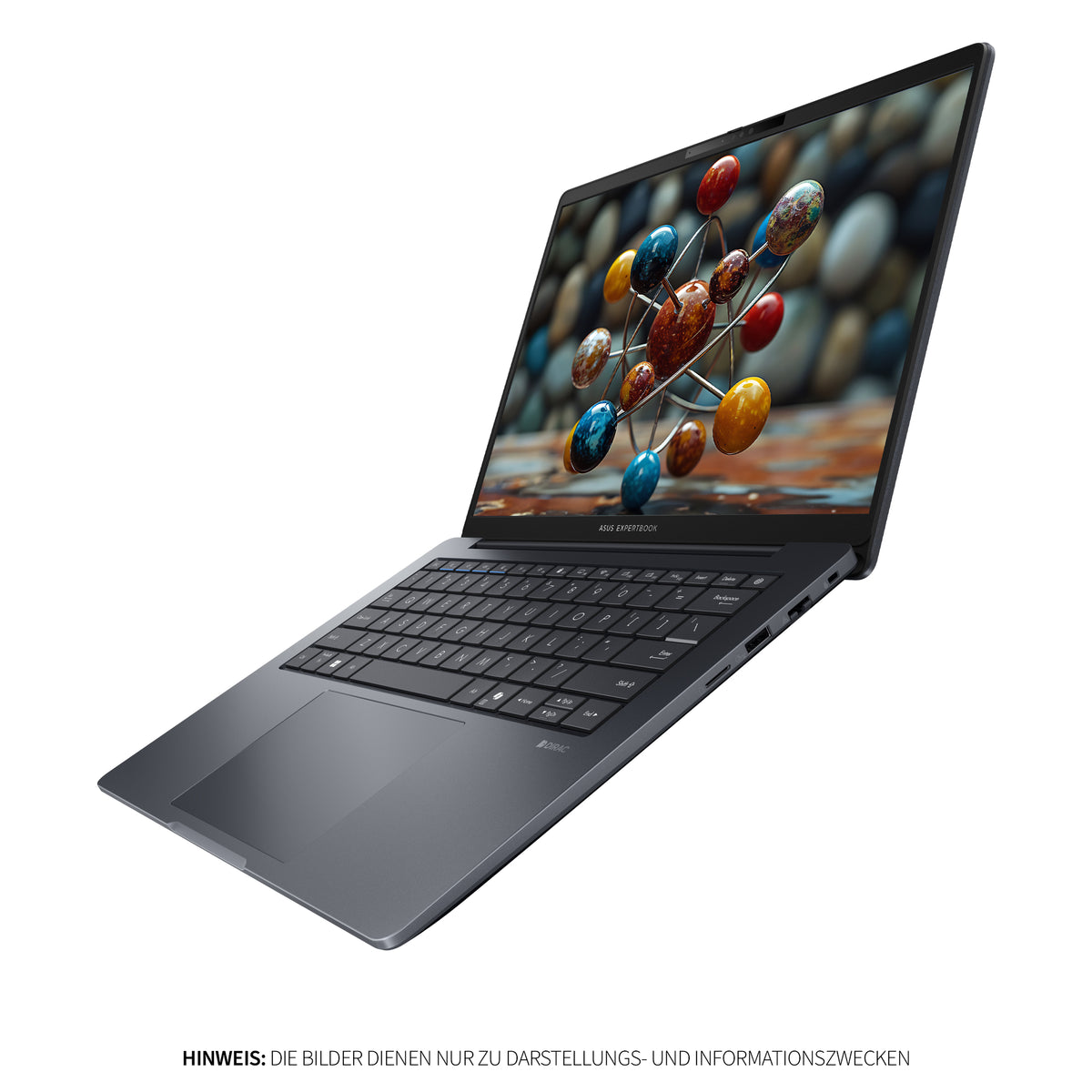 ASUS ExpertBook B3 Business Laptop, Intel Core Ultra 7 155H, Intel Arc Grafik, 14" WUXGA IPS (1920x1200), Fingerprint, QWERTZ, Windows 11 Pro, Grau