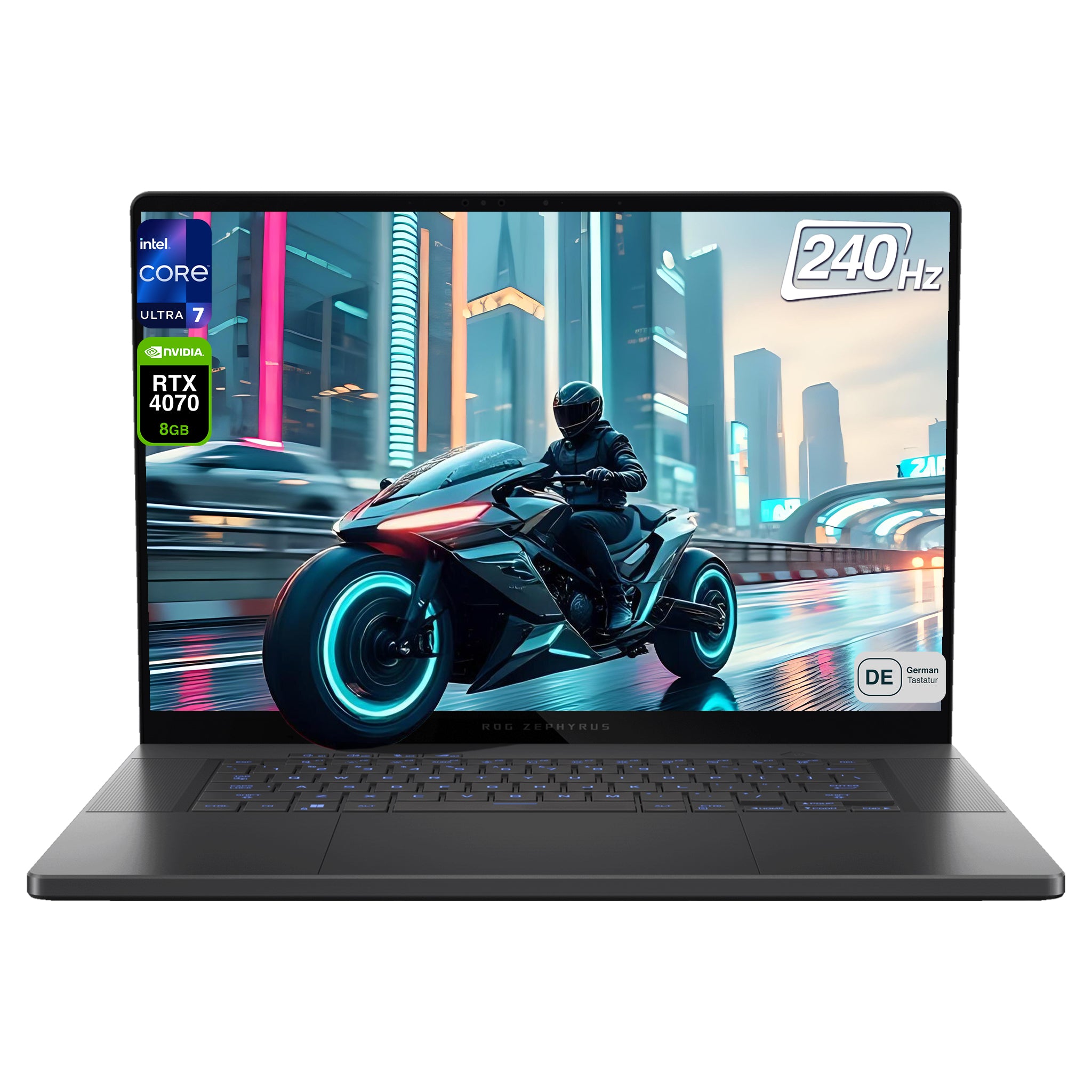 ASUS ROG Zephyrus 16 Gaming Laptop, Core Ultra 7-155H, 16" WQXGA (2560×1600)RTX 4070, QWERTZ RGB Tastatur