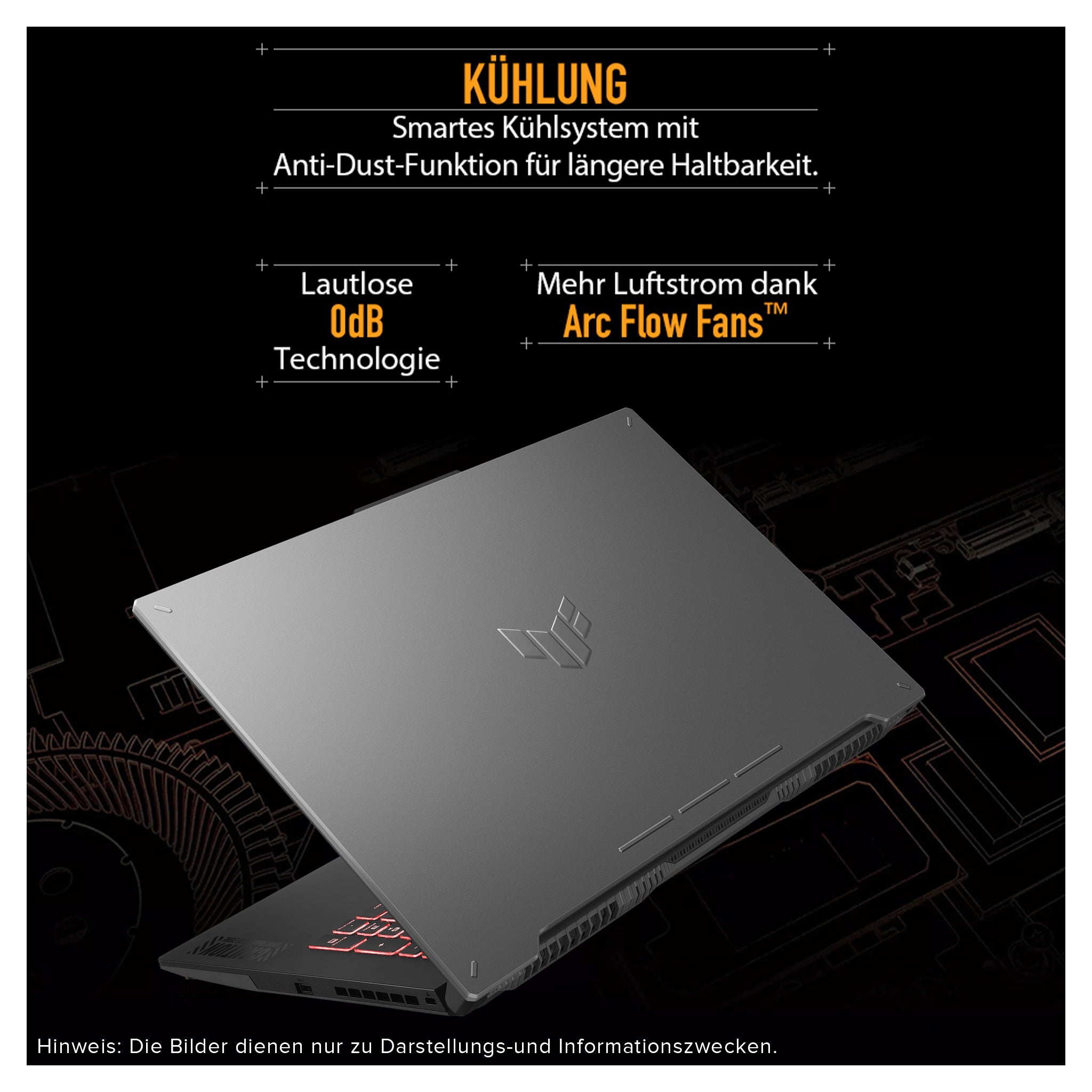 ASUS TUF A17 Gaming Laptop, Ryzen 7-7435HS, 17.3" FHD, RTX 4050 ,QWERTZ Tastatur, Grau