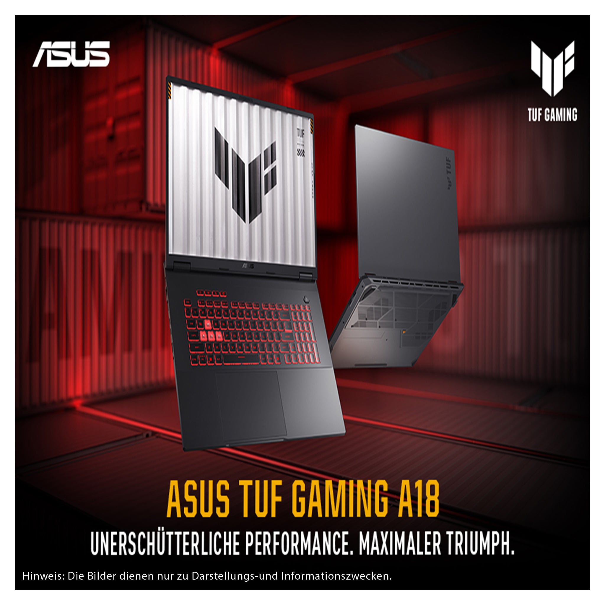 ASUS TUF A18 Gaming Laptop, Ryzen 7 260, 18" FHD , RTX 5050 Graphics, RGB QWERTZ Tastatur, W11 Home