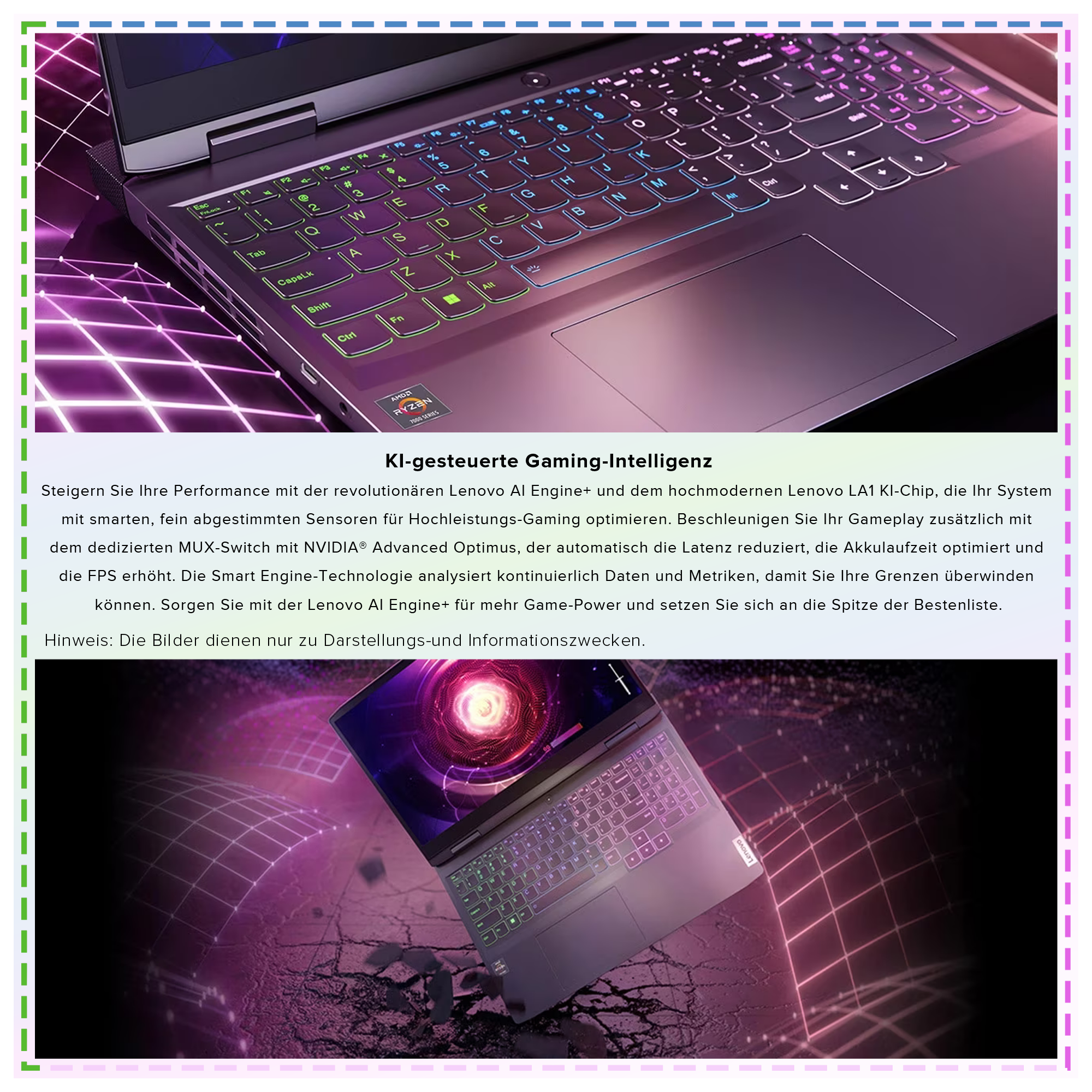 Lenovo LOQ Gaming Laptop, 15,6" FHD, Ryzen 5 7640HS, RTX4050, QWERTZ, W11Home