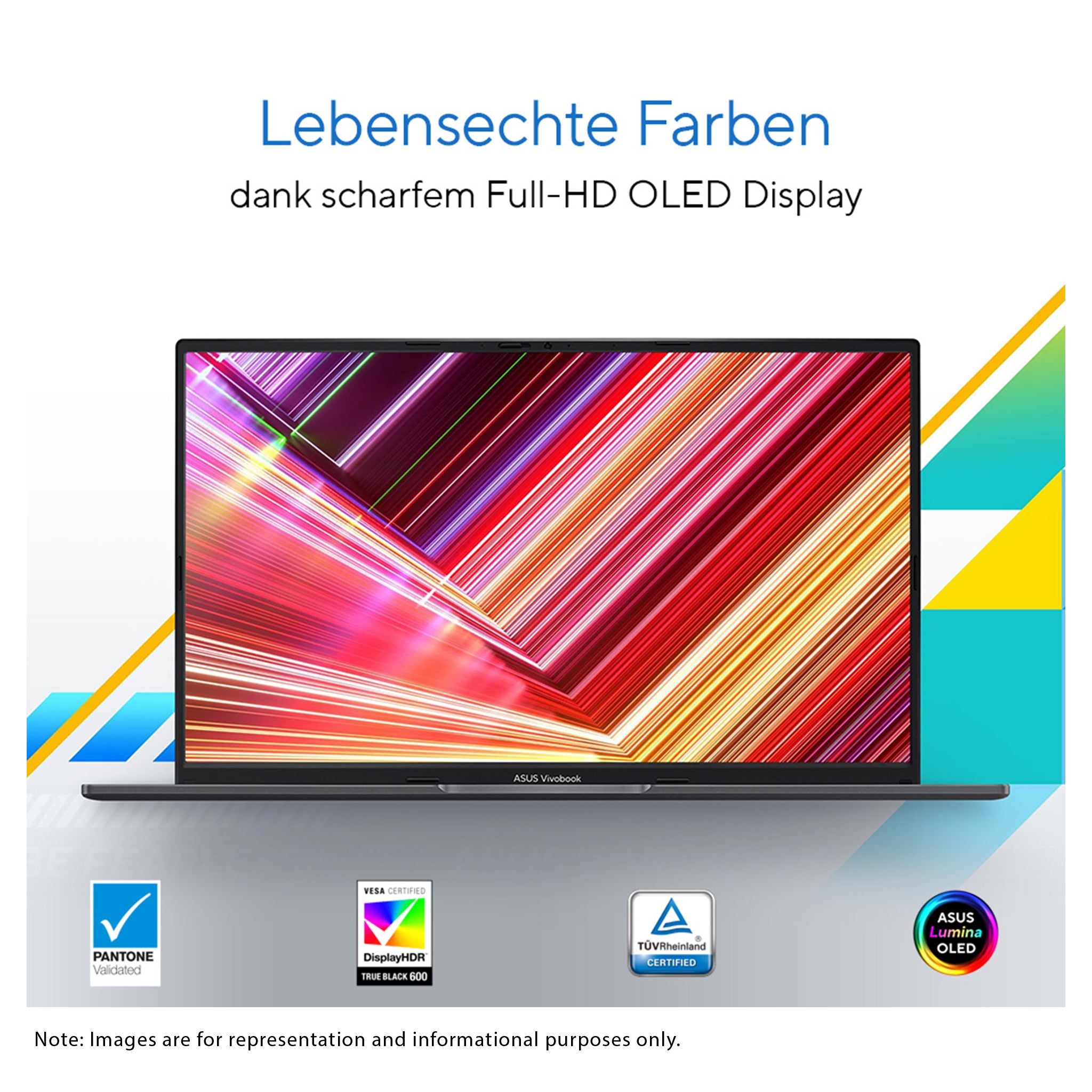 Asus Vivobook 15 OLED Business Laptop, Intel Core i9 13900H, 15.6" FHD (2880x1620) Display, Intel Graphics, QWERTZ Tastatur, W11 Pro,Silber