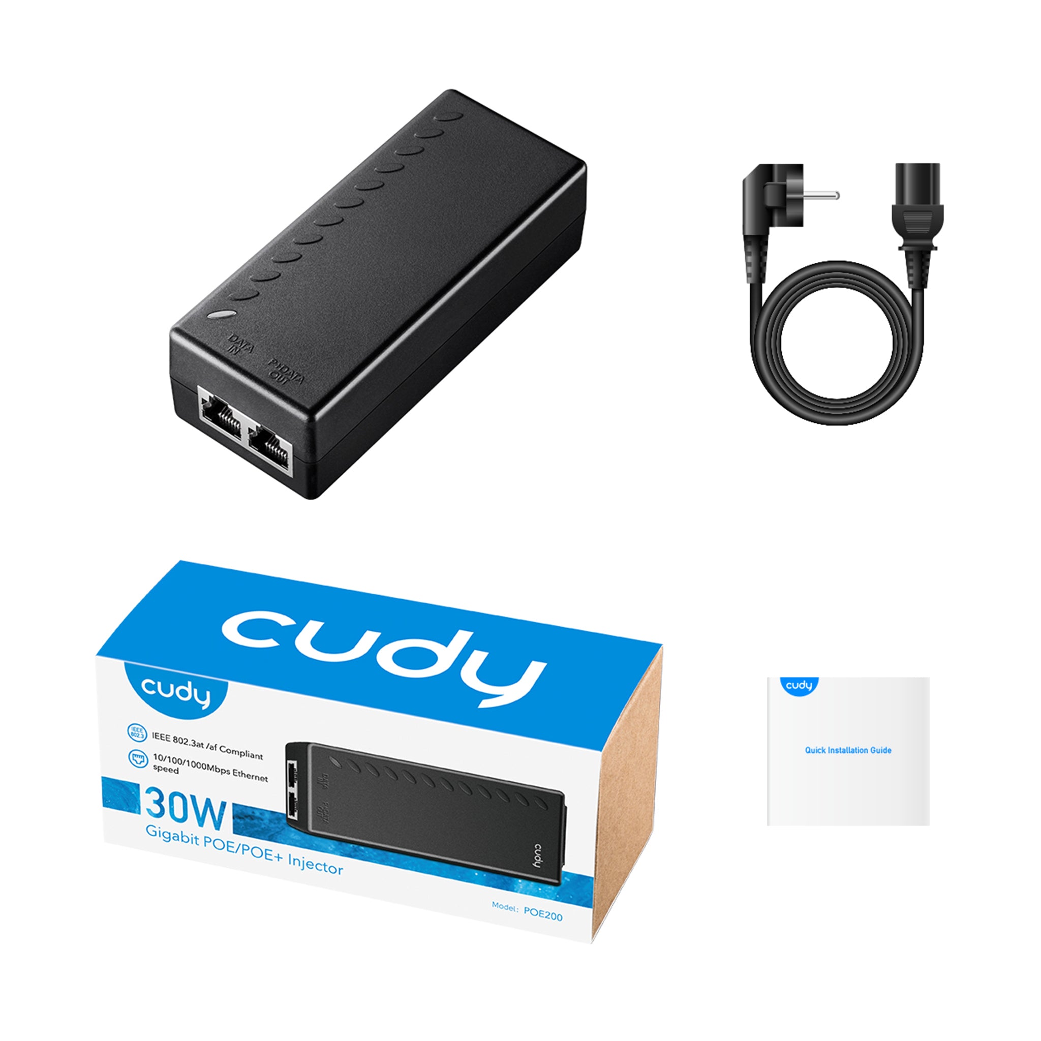 Cudy 30W Gigabit PoE+/PoE Injector, POE200