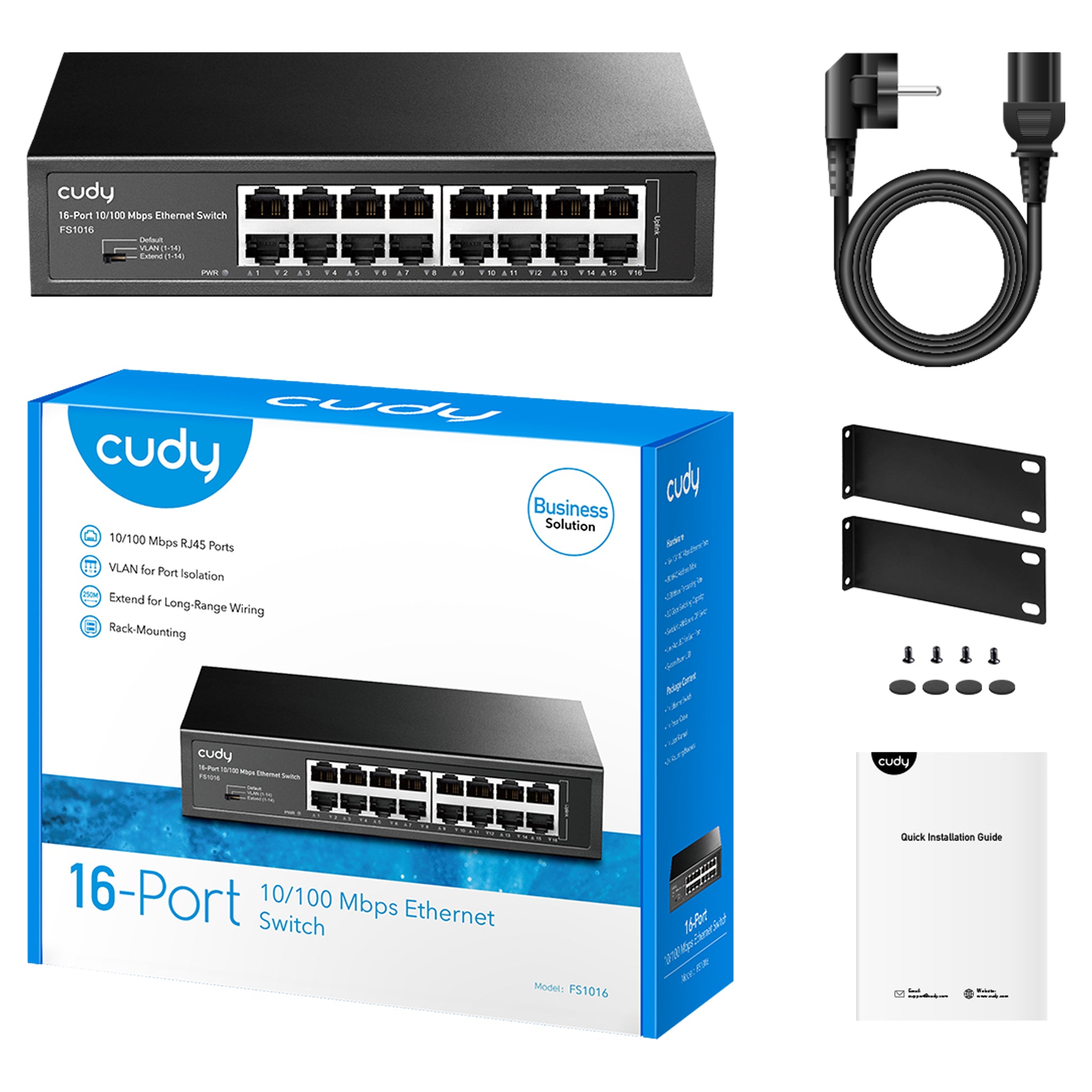 Cudy 16-Port 10/100 Mbps Metal Switch, FS1016
