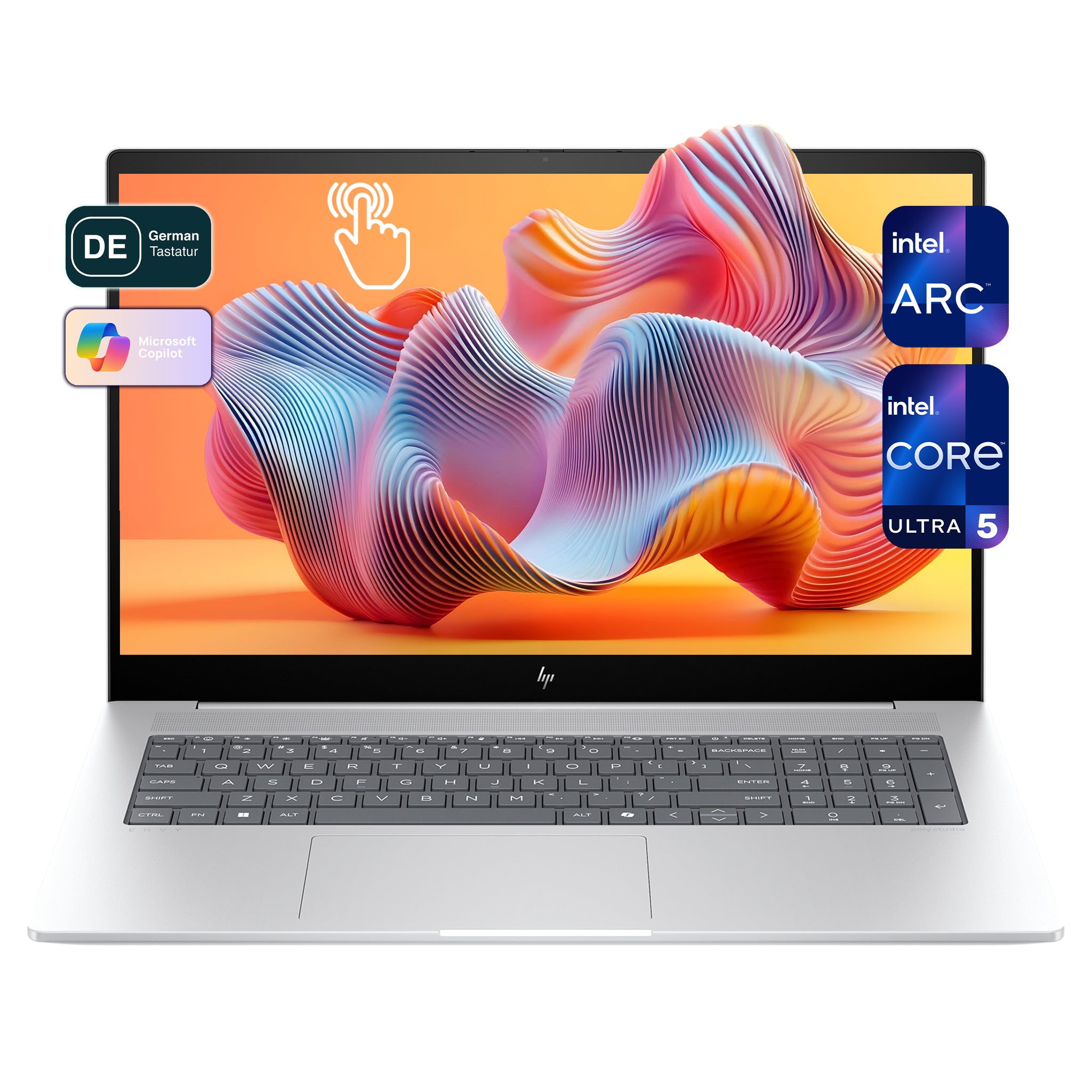 HP ENVY Business Laptop, Ultra 5 125H, 17.3" FHD Touchscreen, QWERTZ, W11Home