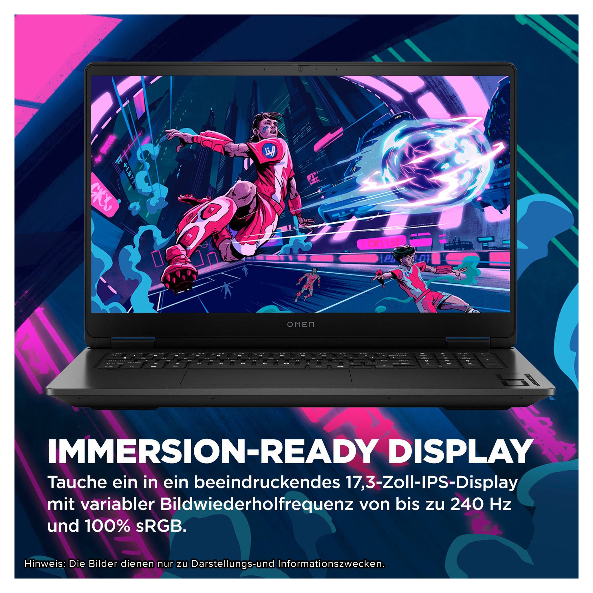 HP Omen 17 Gaming Laptop, Ryzen 7 8845HS, 17.3" FHD, RTX4060, QWERTZ (Gebraucht - Akzeptabel)