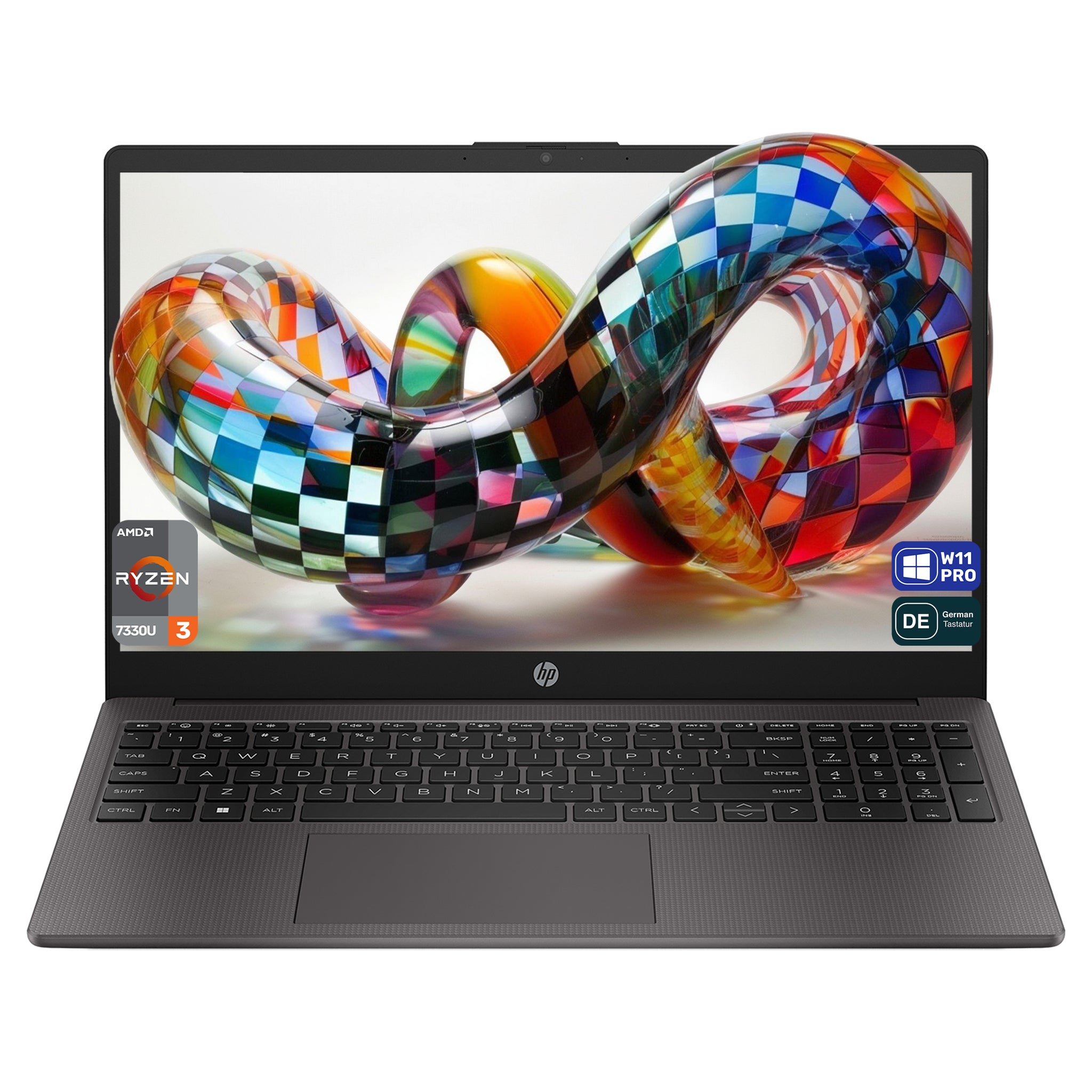 HP 255 G10 Business Laptop, Ryzen 3-7330U, 15.6" FHD (1920x1080) IPS, QWERTZ Tastatur, W11 Pro