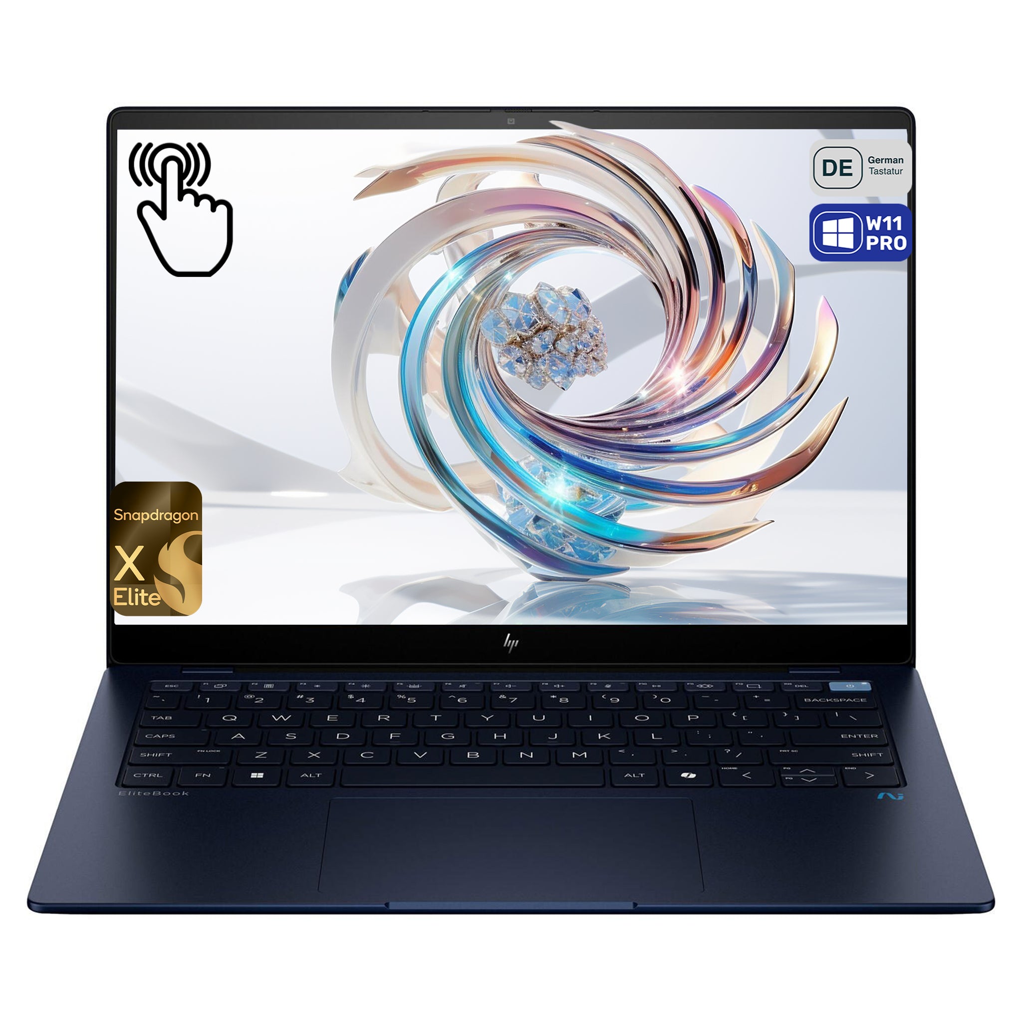 HP EliteBook Ultra G1q AI Laptop, X Elite X1E-78-100, 14" 2.2K IPS Touchscreen, QWERTZ Tastatur, W11 Pro
