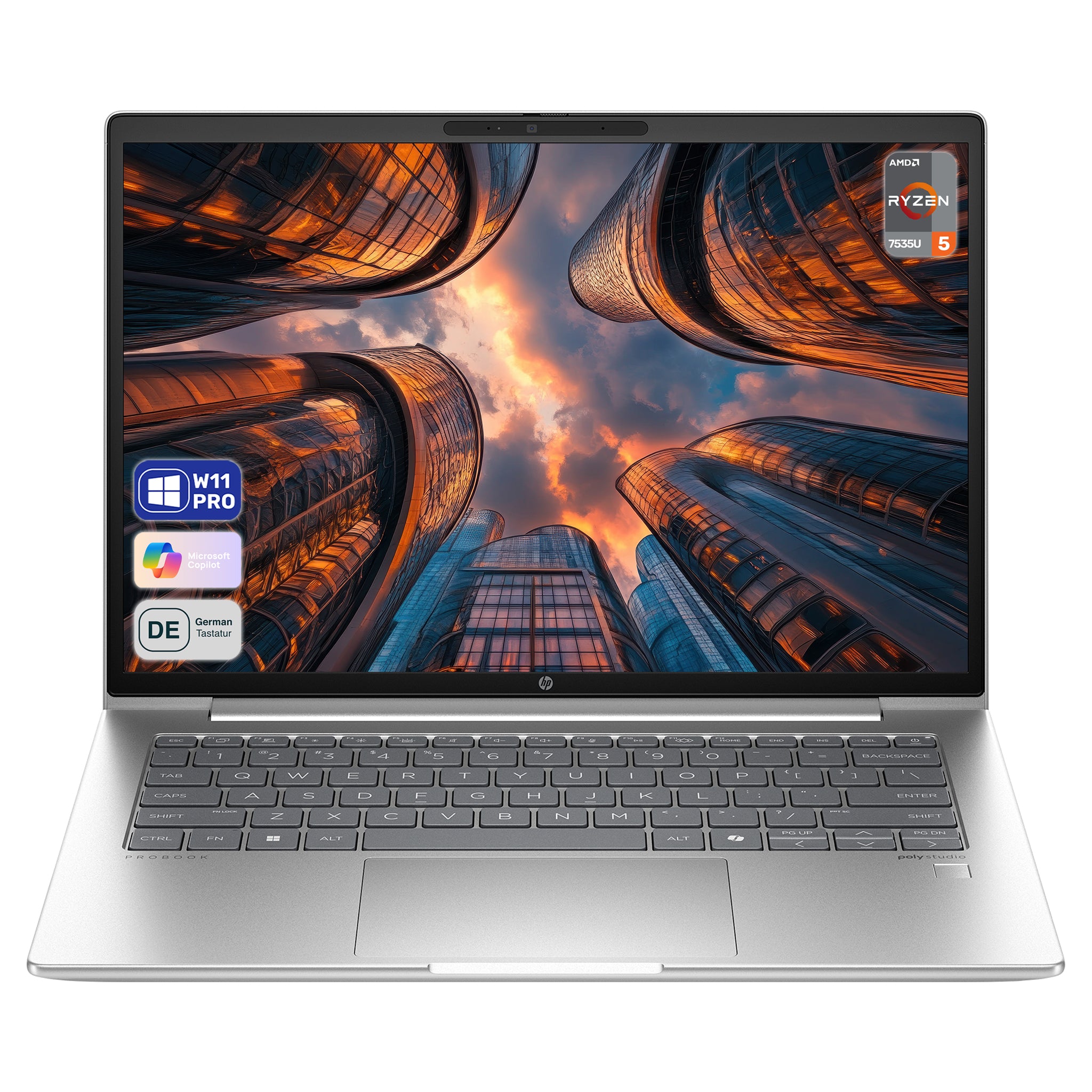 HP ProBook 445 G11 Laptop, Ryzen 5 7535U, 14" WUXGA, QWERTZ Tastatur, W11Pro (Gebraucht - Sehr Gut)