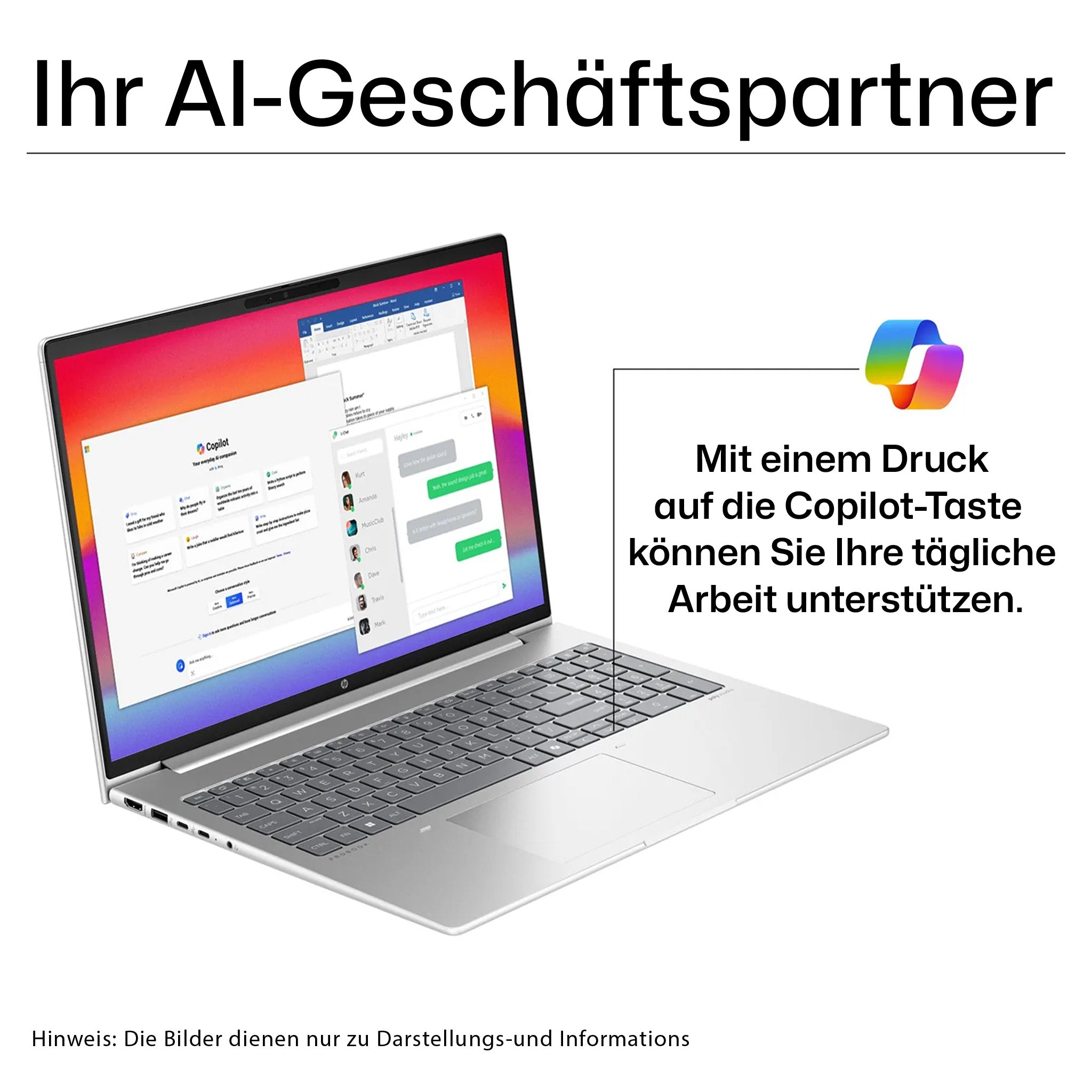 HP ProBook 460 G11 Business Laptop,Ultra 5 125U, 16" WUXGA Display, Deutsches Tastatur-Layout, Wi-Fi 6E, W11 Pro, Silber