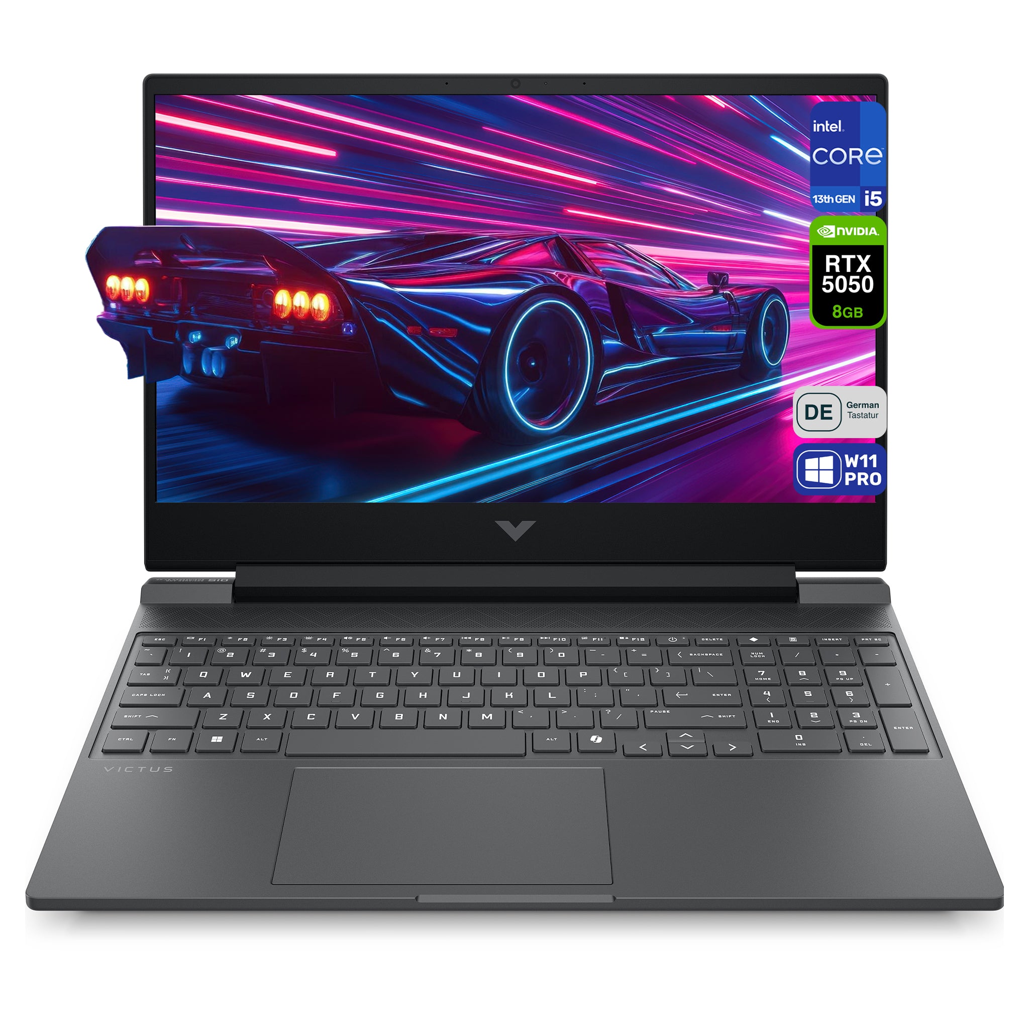 HP Victus 15 Gaming Laptop, Core i5-13420H, 15,6" FHD (1920x1080) IPS 144Hz RTX 5050, Deutsches Tastatur-Layout, W11 Pro