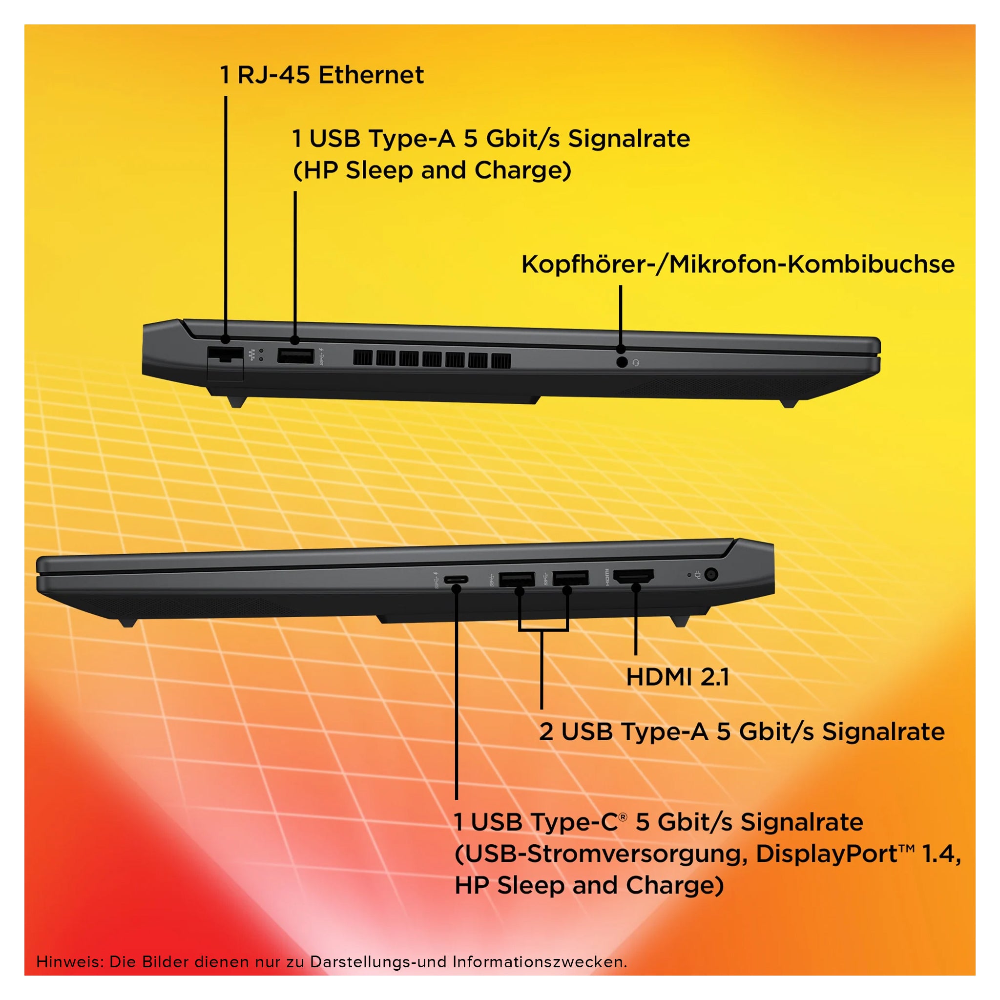 HP Victus 16 Gaming Laptop, Ryzen 5-8645HS, 16.1" FHD (1920x1080) IPS 144Hz, RTX4050, QWERTZ Tastatur, W11 Pro