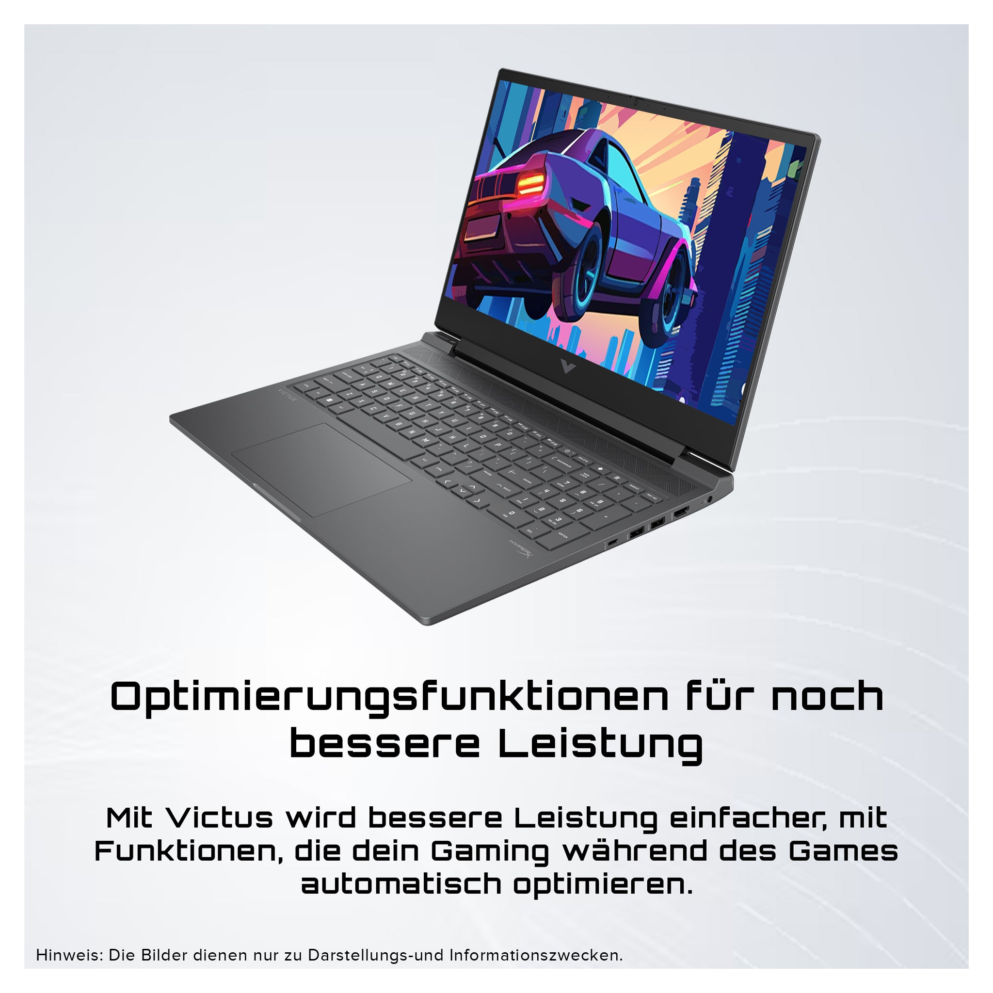 HP Victus 16 Gaming Laptop, Ryzen 5-8645HS, 16.1" FHD (1920x1080) IPS 144Hz, RTX4050, QWERTZ Tastatur, W11 Pro