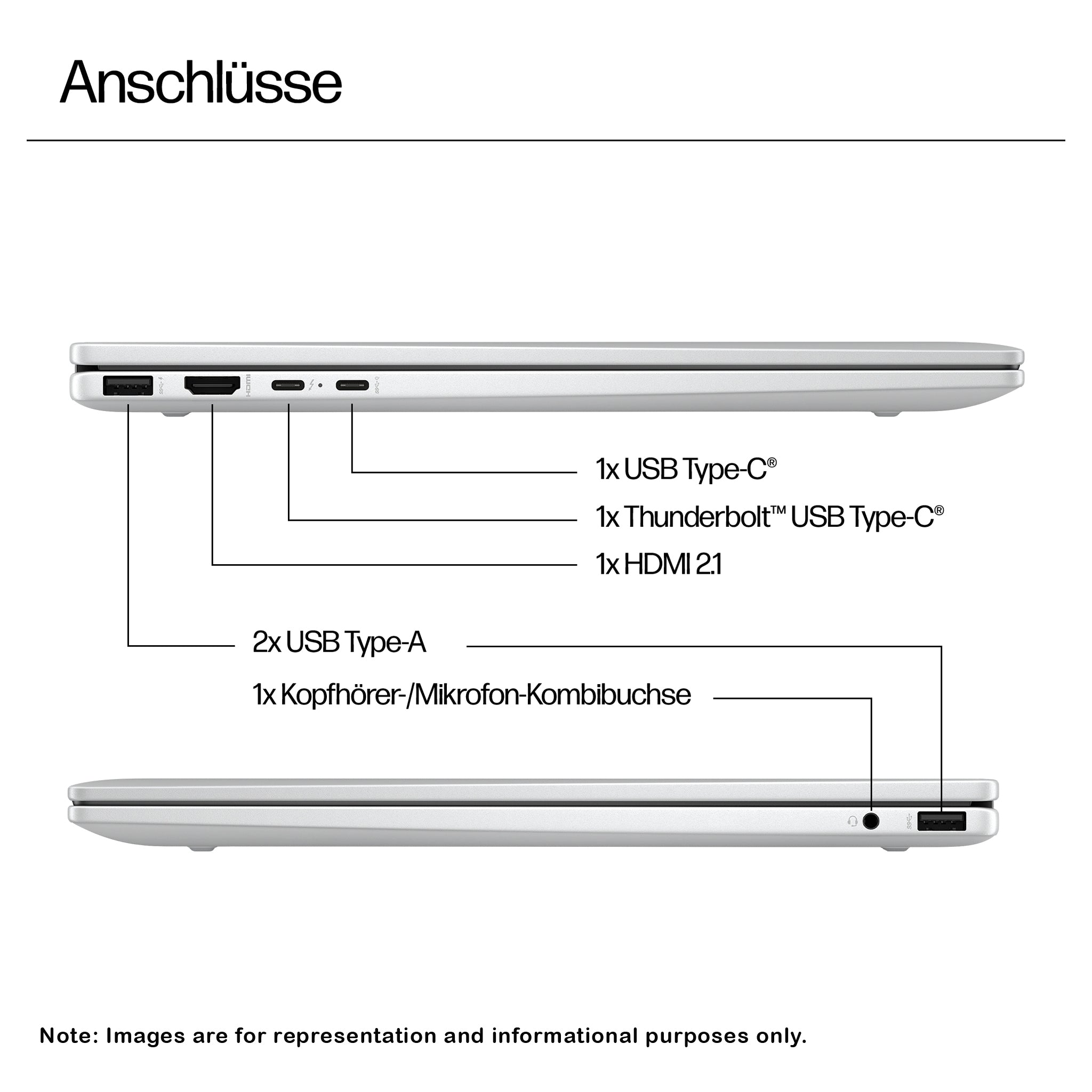 HP ENVY x360 2-in-1 Laptop, Core Ultra 7 155U, 16" 2K Touchscreen (1920×1200), Wi-Fi 7, Deutsches Tastatur-Layout, Windows 11 Home