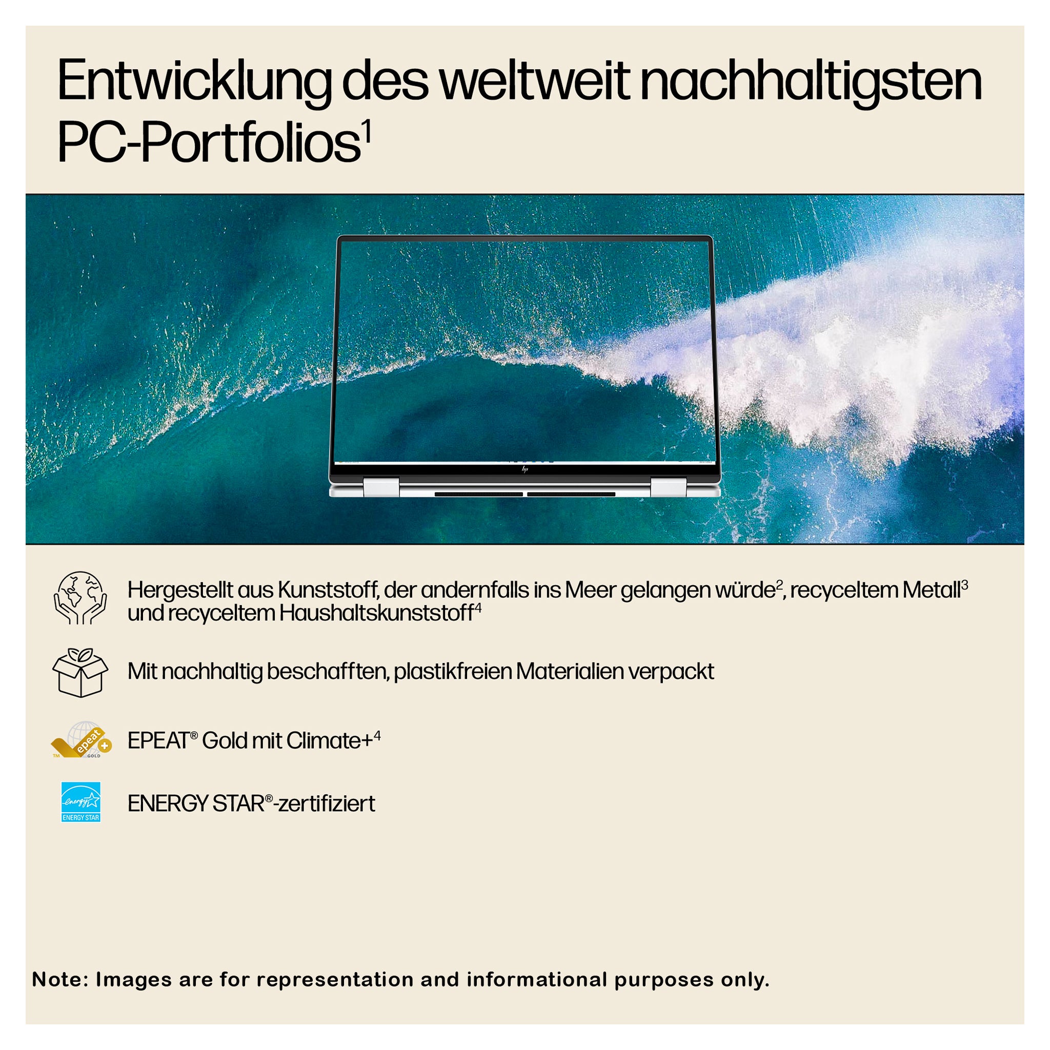 HP ENVY x360 2-in-1 Laptop, Core Ultra 7 155U, 16" 2K Touchscreen (1920×1200), Wi-Fi 7, Deutsches Tastatur-Layout, Windows 11 Home