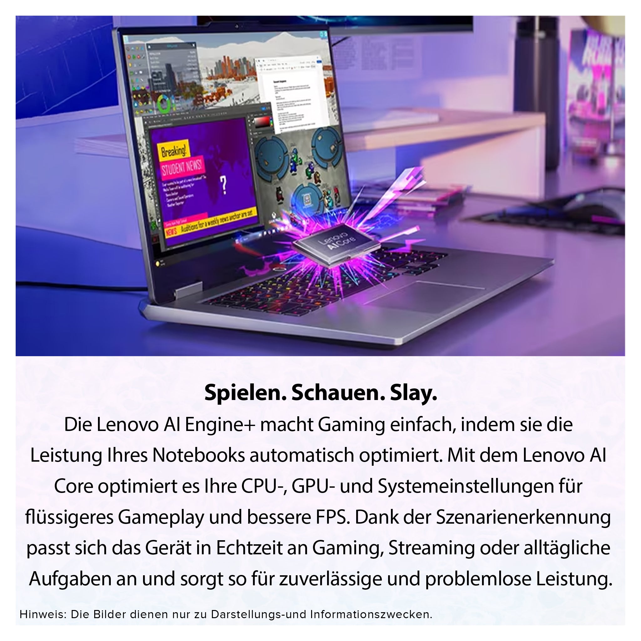 Lenovo LOQ Gaming AI Laptop, i7-14700HX, 17.3" FullHD, RTX5070, QWERTZ Tastatur