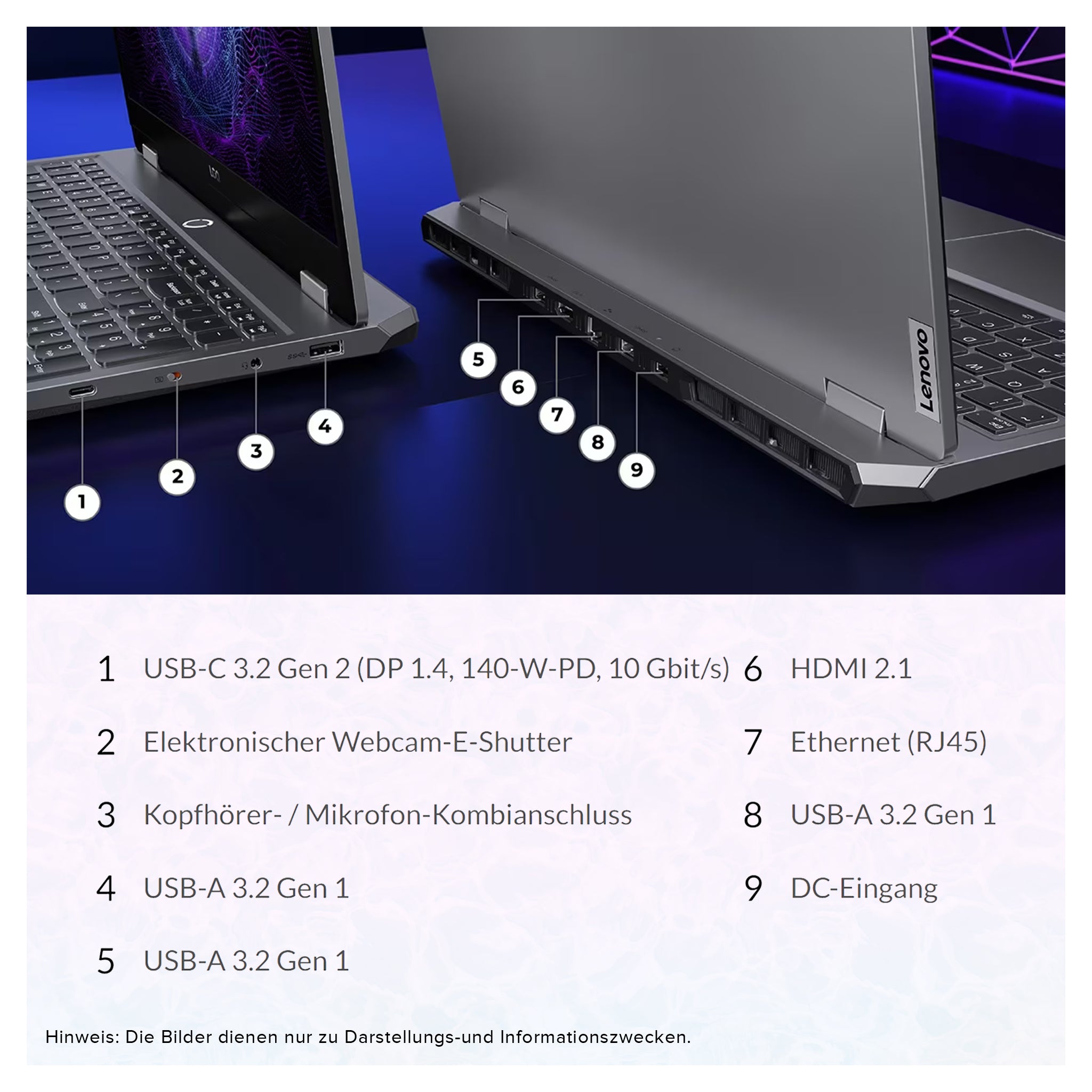 Lenovo LOQ Gaming Laptop, i5-12450HX, 15.6" FHD, Intel Arc A530M, RGB QWERTZ, W11Pro (Gebraucht - Wie Neu)