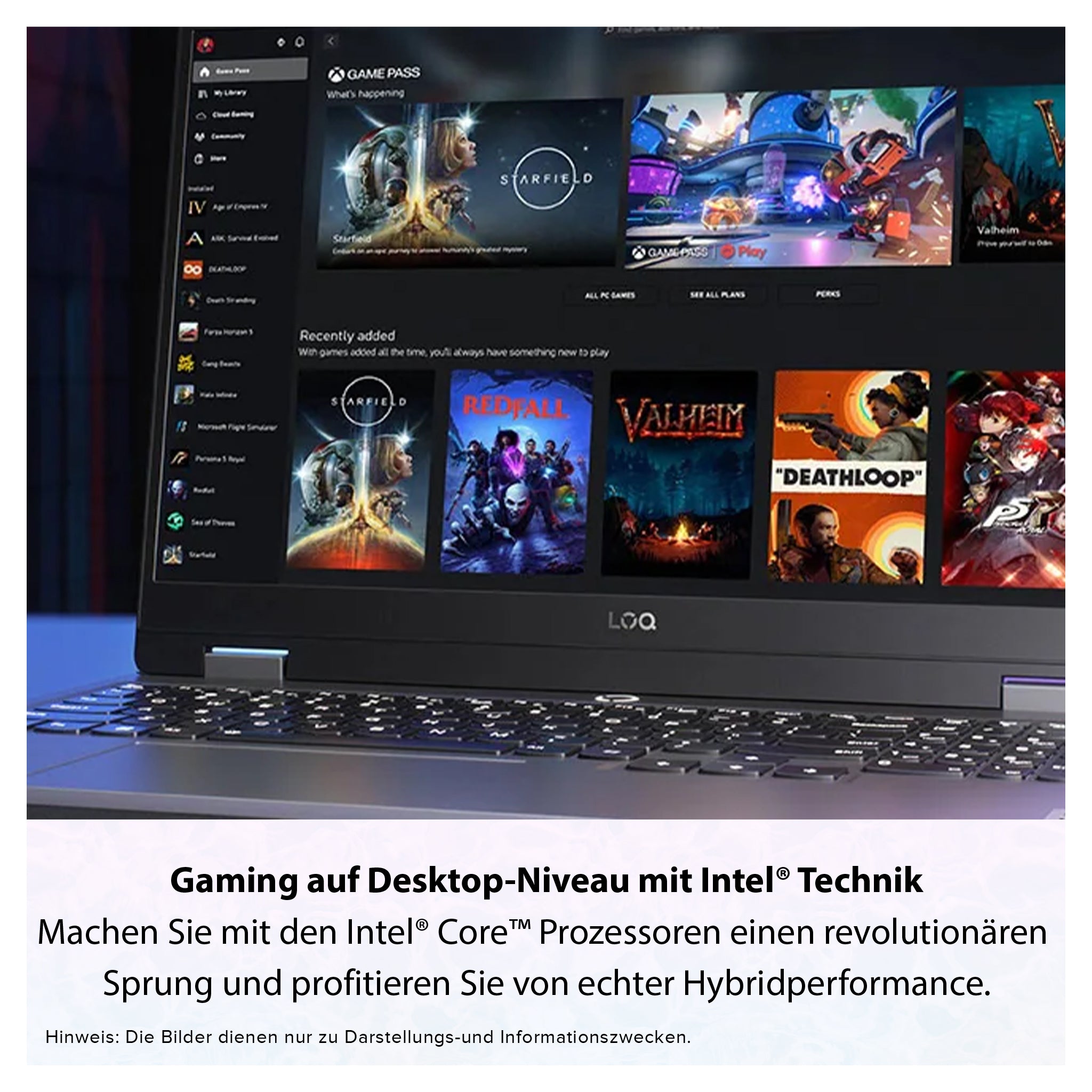 Lenovo LOQ Gaming Laptop, i5-12450HX, 15.6" FHD, Intel Arc A530M, RGB QWERTZ, W11Pro (Gebraucht - Wie Neu)
