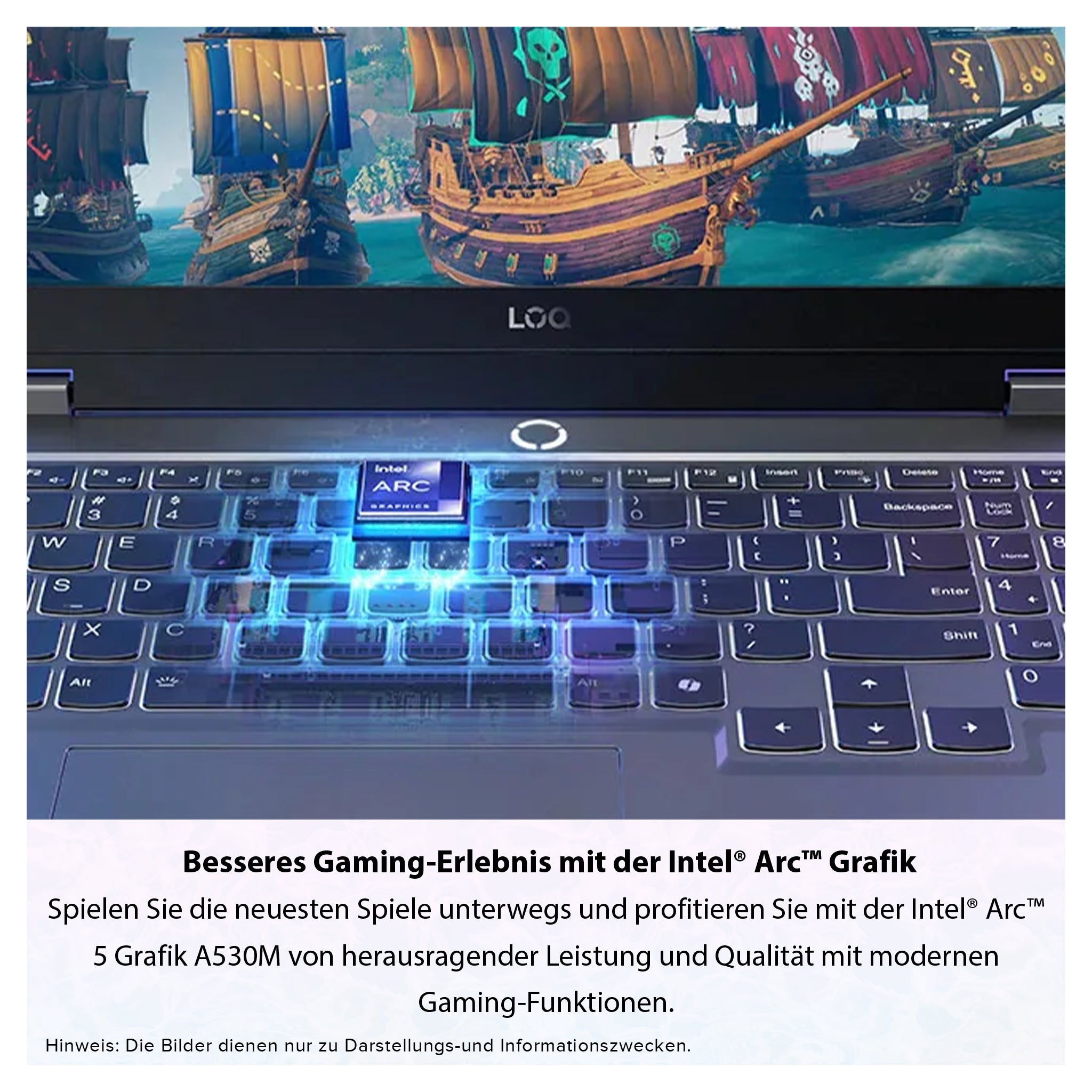 Lenovo LOQ Gaming Laptop, i5-12450HX, 15.6" FHD, Intel Arc A530M, RGB QWERTZ, W11Pro (Gebraucht - Wie Neu)