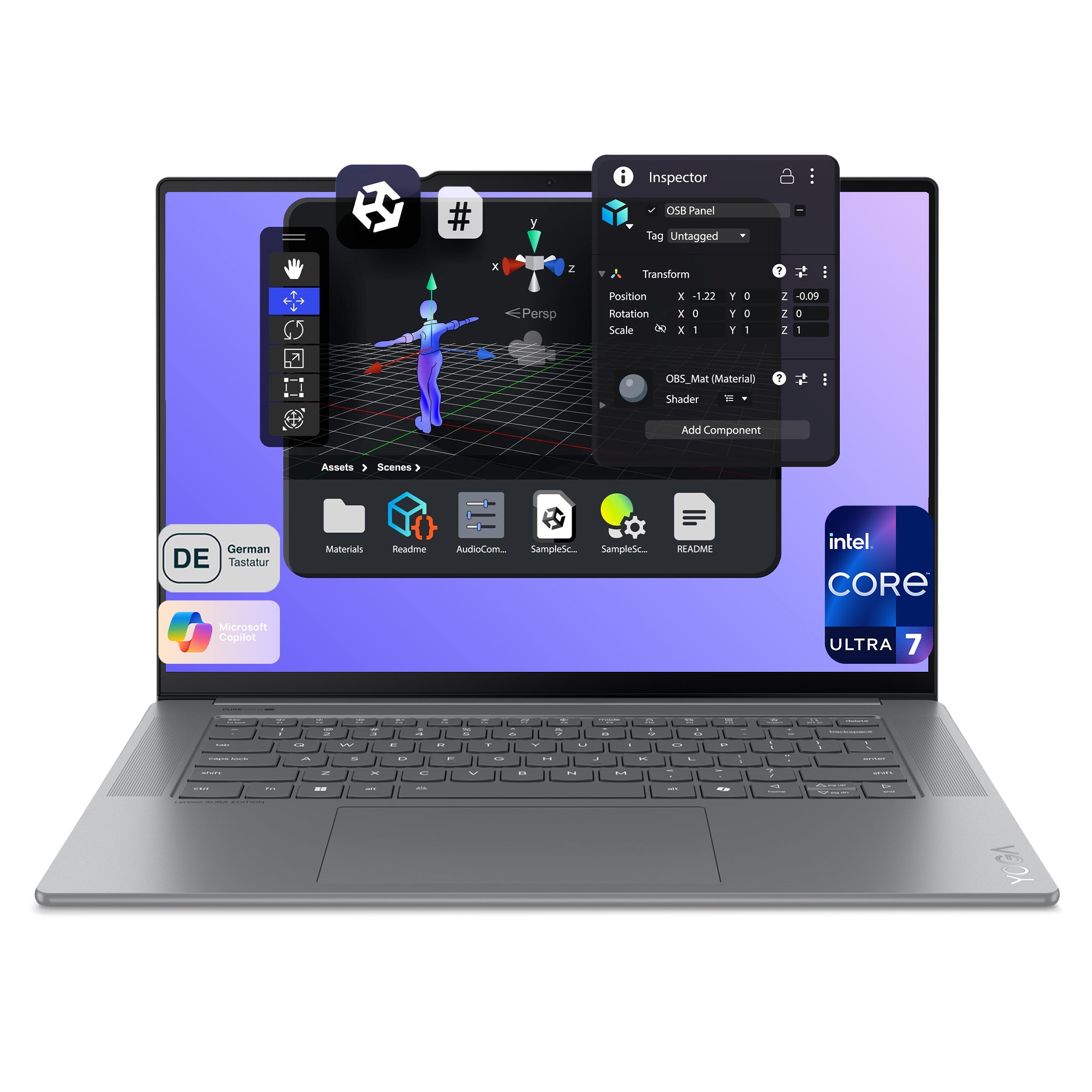 Lenovo Yoga Slim 7i Laptop, Ultra 7-258V, 15.3" 2.8K, QWERTZ