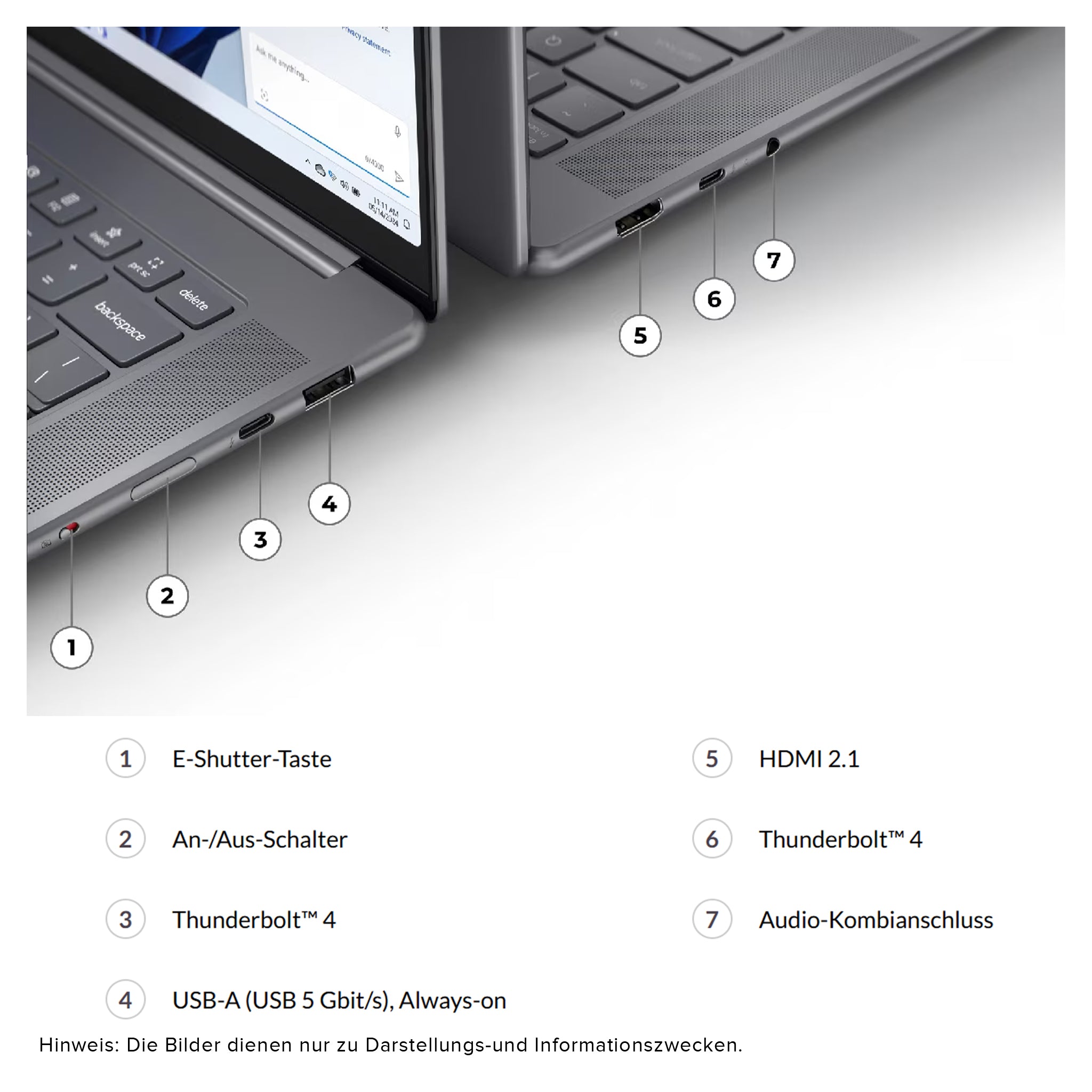 Lenovo Yoga Slim 7i Laptop, Ultra 7-258V, 15.3" 2.8K, QWERTZ, W11 Pro (Gebraucht-Wie Neu)