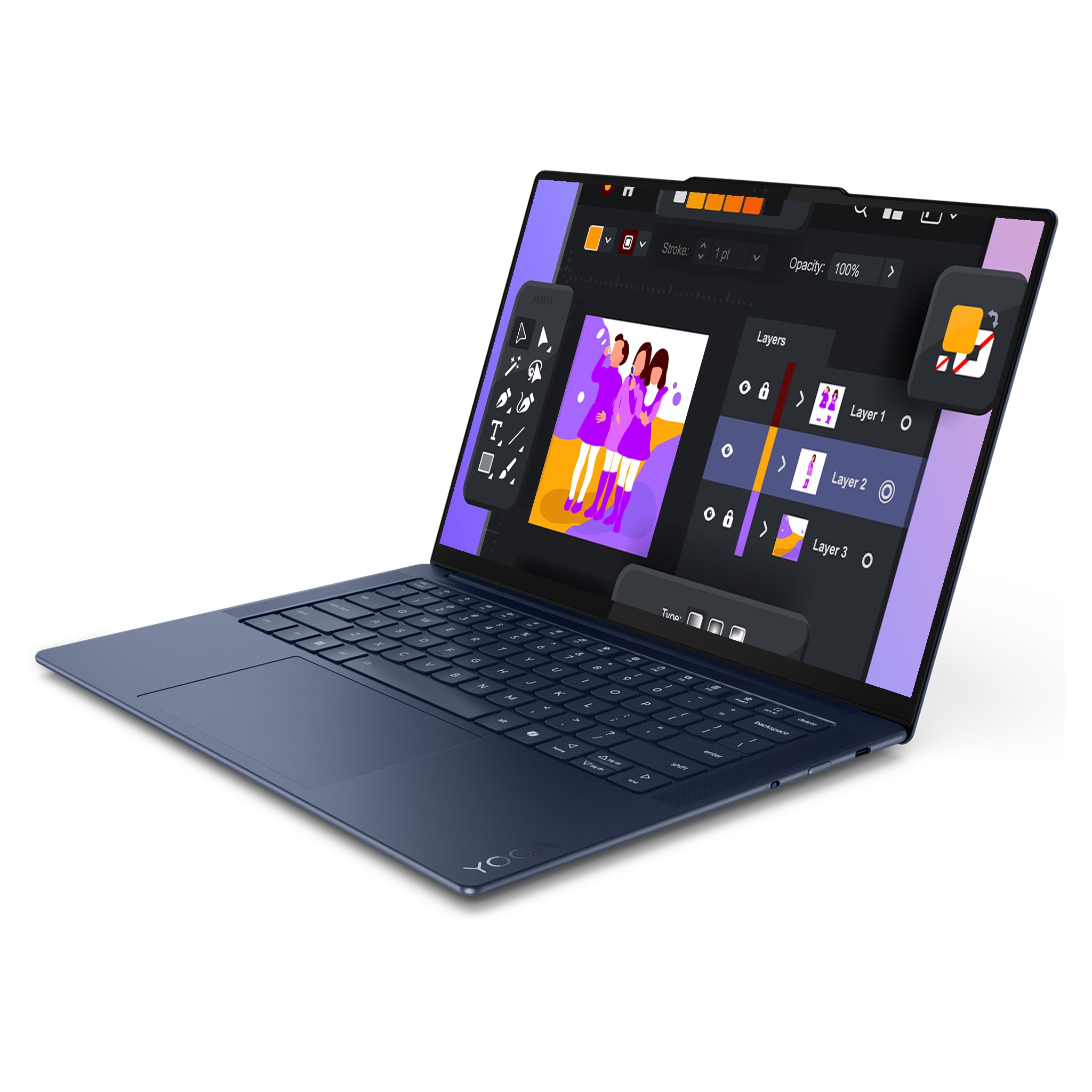 Lenovo Yoga Slim 7x Gen 9 Laptop, Snapdragon X Elite X1E78100, 14.5" 3K Touchscreen, QWERTZ