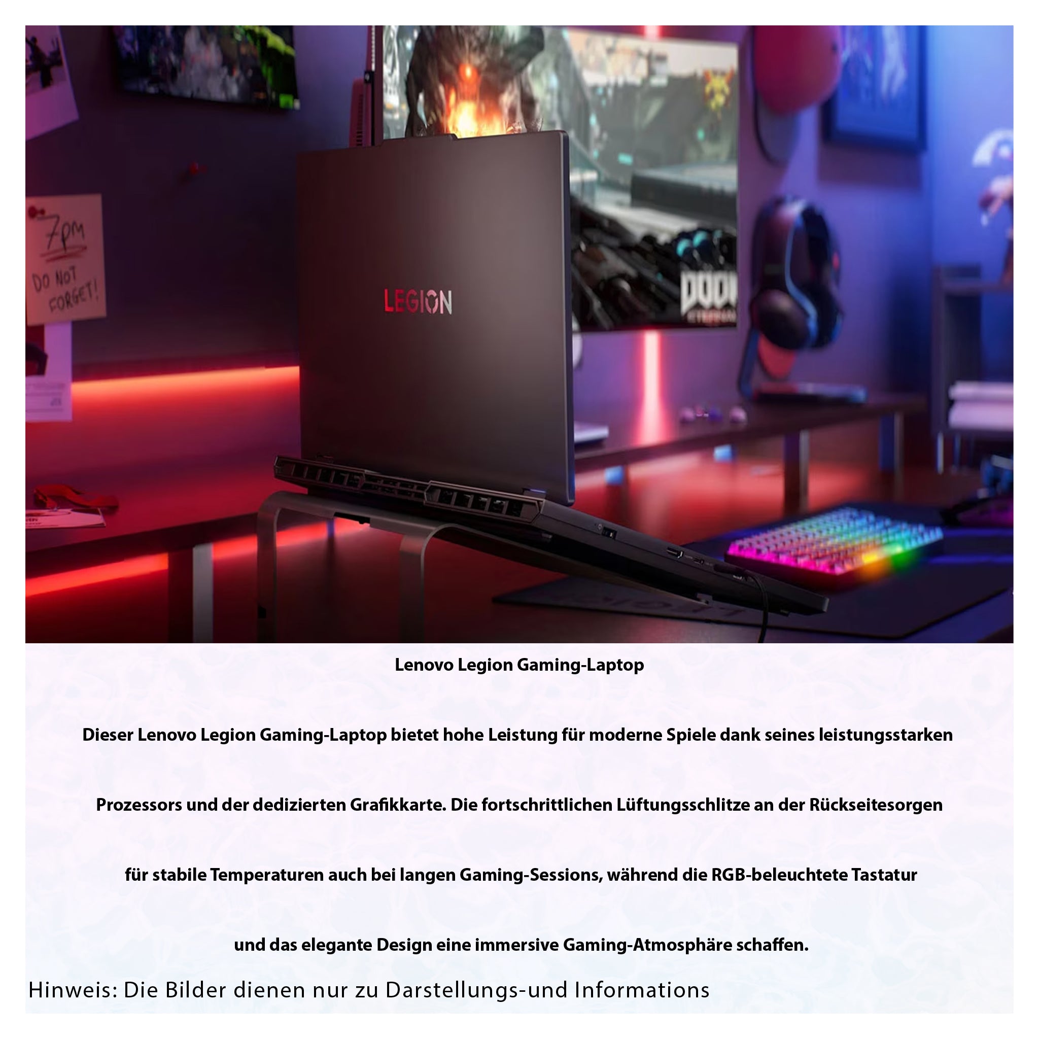 Lenovo Legion Pro 5i AI-Powered Gaming Laptop, Core Ultra 7 255HX, 16"(2560x1600) OLED Display, GeForce RTX 5070, Deutsches Tastatur-Layout, W11 Home