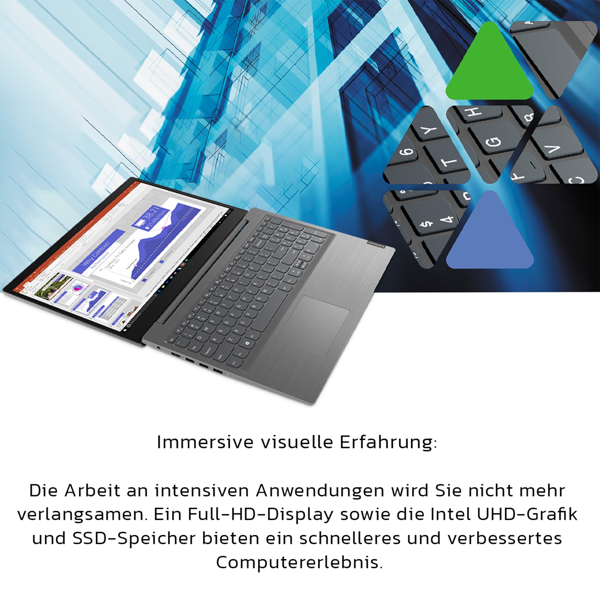 Lenovo V15 Laptop, 15.6" TN FullHD, i5-1035G1, W10Pro, QWERTZ (Gebraucht-Wie Neu)