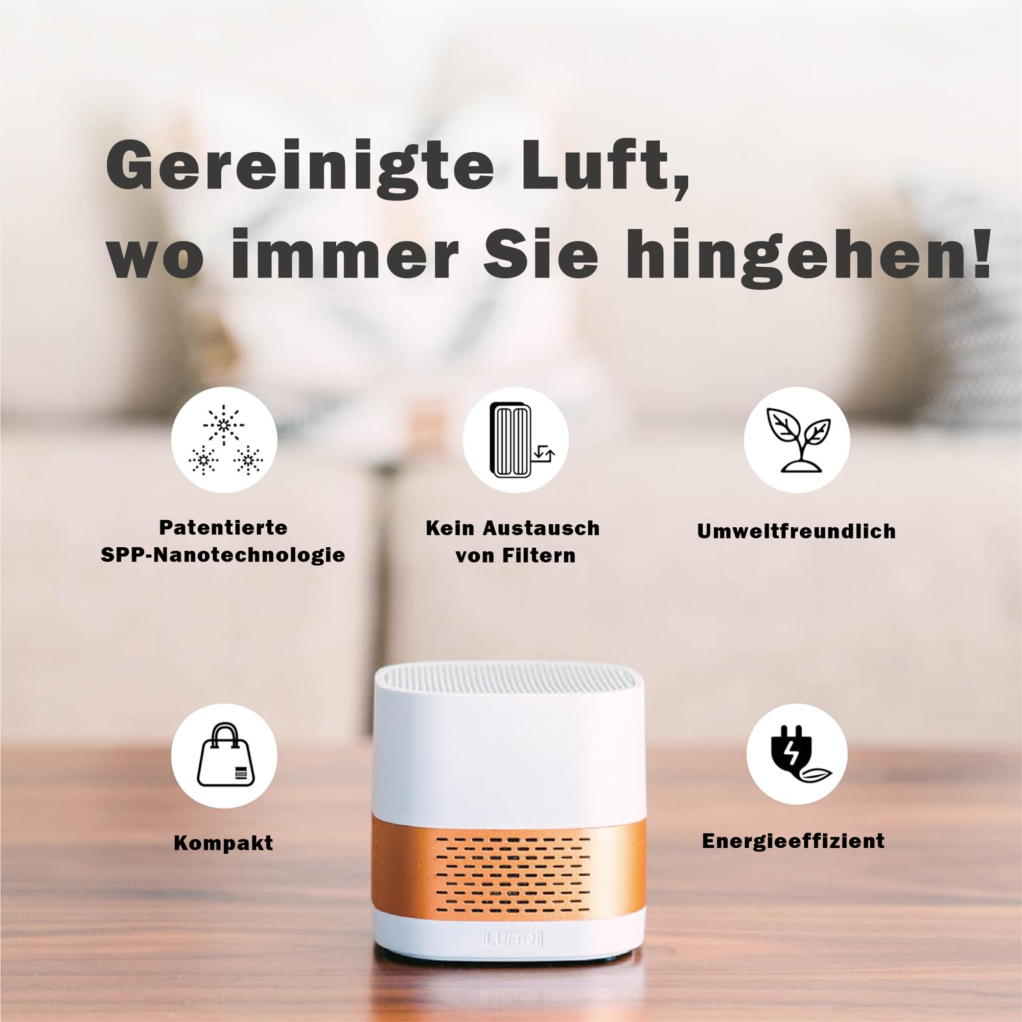 Luftqi UV-C/Nano Filter Air Cleaner,Rose