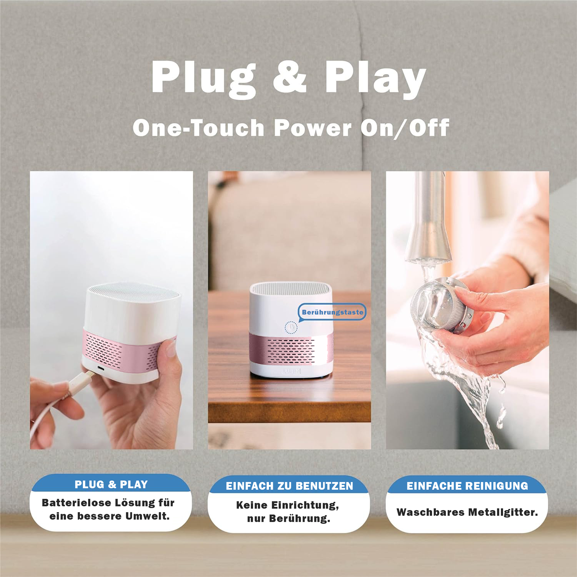 Luftqi UV-C/Nano Filter Air Cleaner,Rose