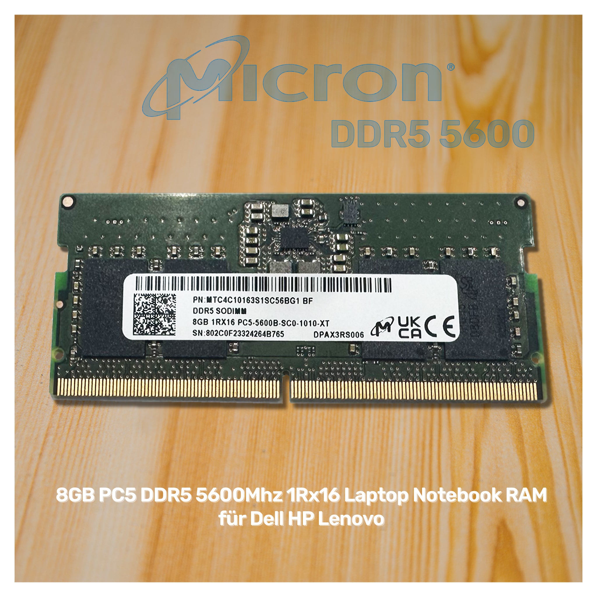 Micron 8GB 5600Mhz PC5 DDR5 Laptop RAM