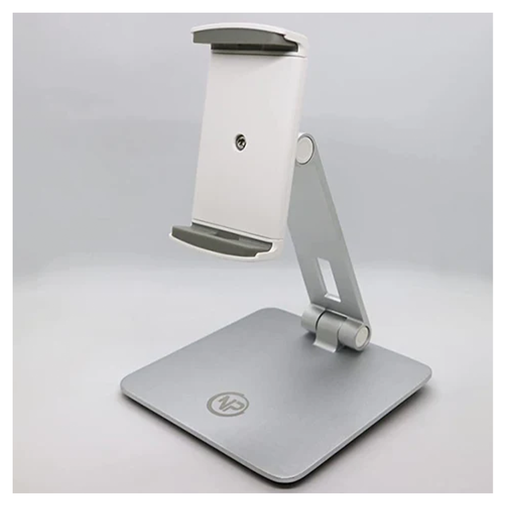 NPO STD20116S 360° verstellbarer Tablet- und Handyständer, faltbarer Metall-Tablet-Halter für iPad, Samsung Tab, Kindle, Nintendo Switch (4,7-12,9 Zoll) (Silber)