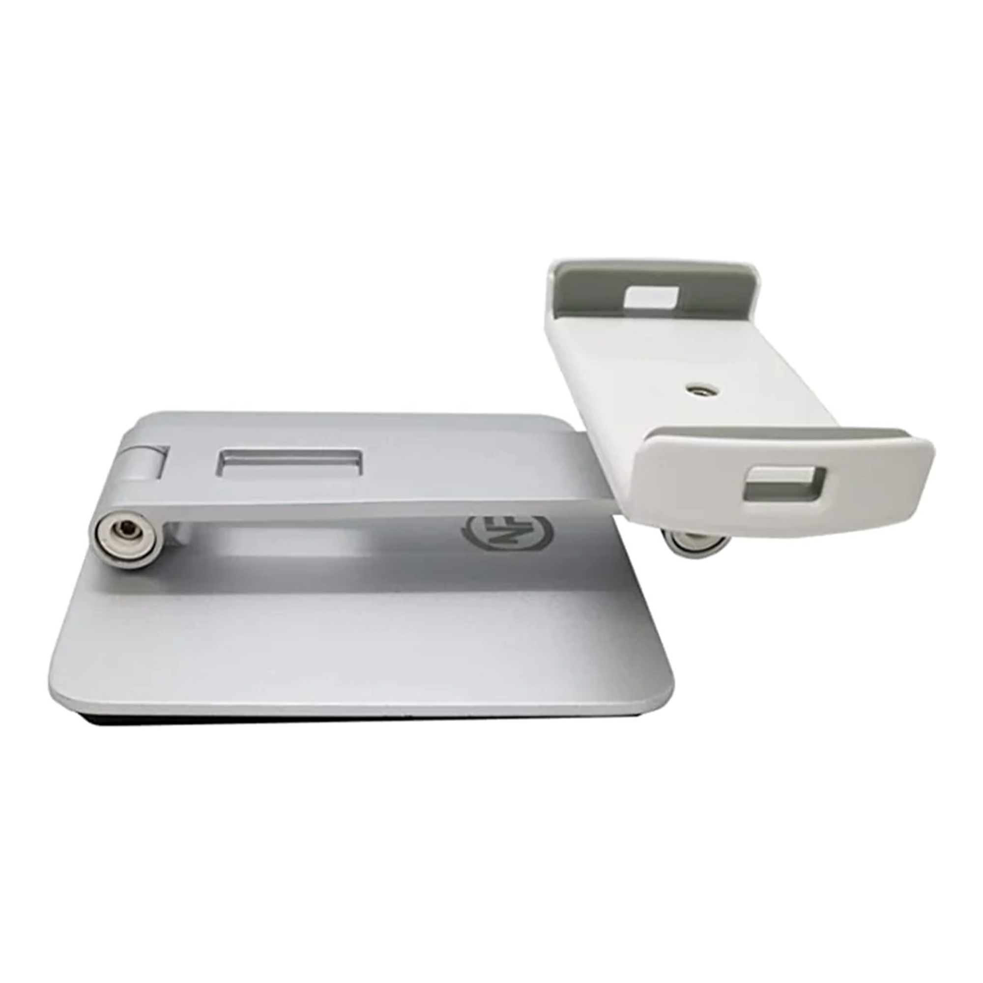 NPO STD20116S 360° verstellbarer Tablet- und Handyständer, faltbarer Metall-Tablet-Halter für iPad, Samsung Tab, Kindle, Nintendo Switch (4,7-12,9 Zoll) (Silber)