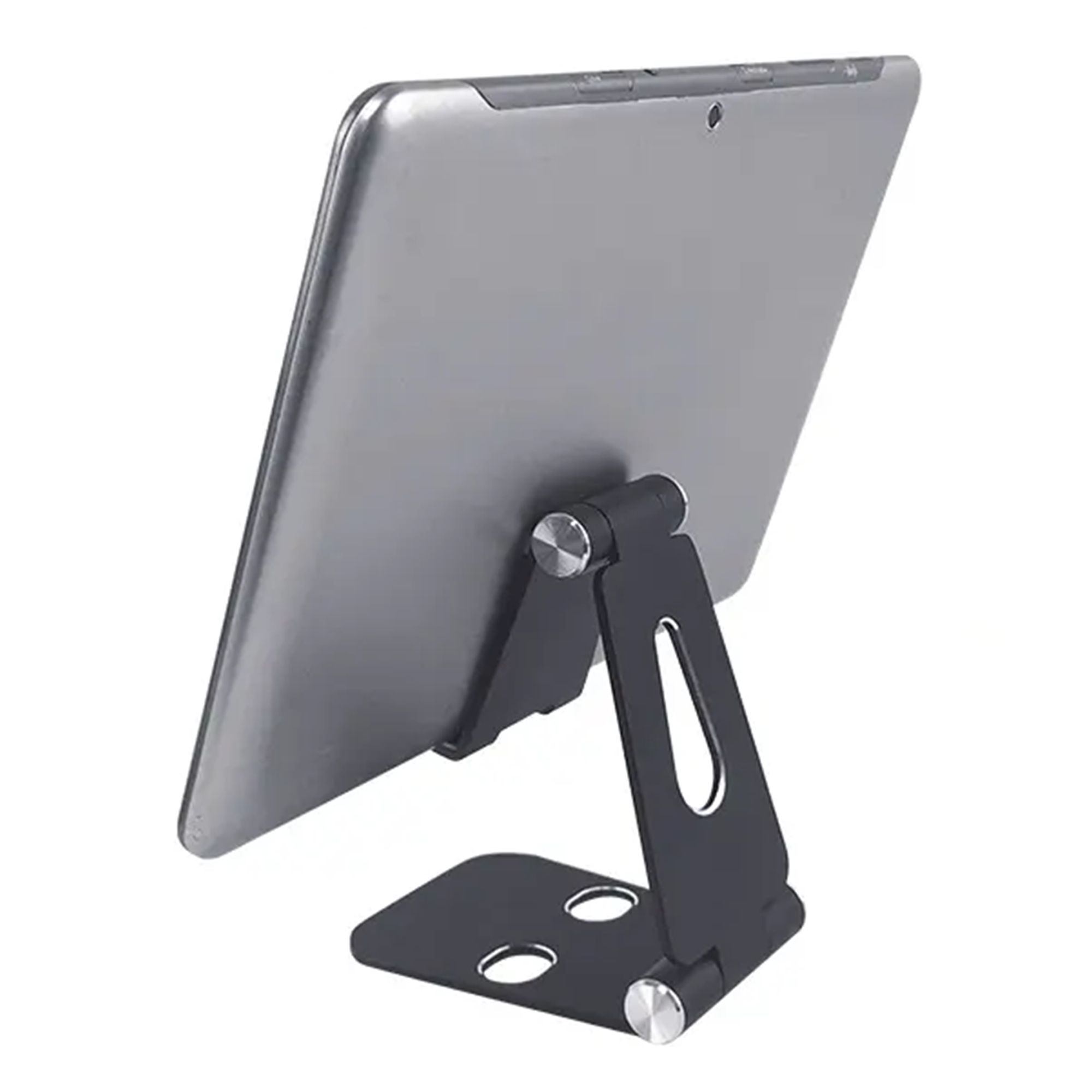 NPO STD20122G Tablet- und Handyständer, verstellbarer Tablet-Halter aus Aluminium, Tablet-Halter, kompatibel mit Geräten von 4 bis 10,8 Zoll, schwarz