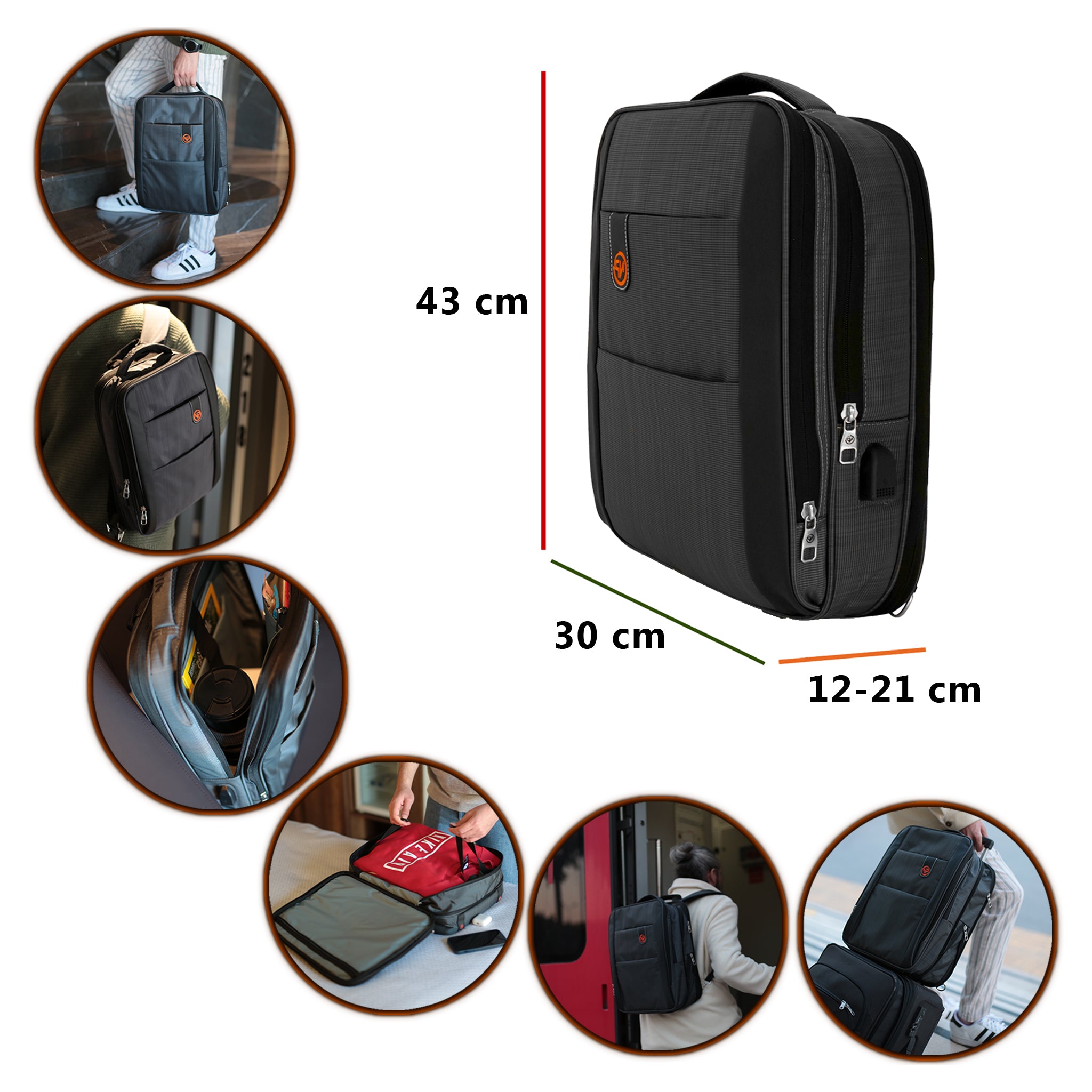 NPO, Travela Reiserucksack, 15,6 Zoll Laptop Rucksack, Unisex