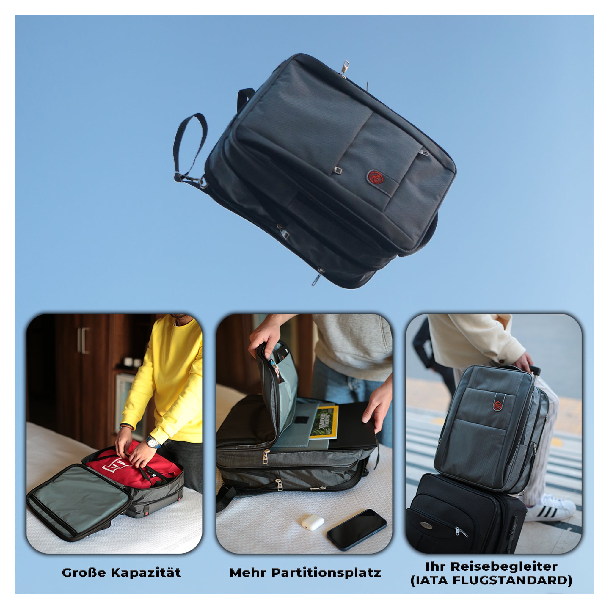 NPO, Travela Reiserucksack, 15,6 Zoll Laptop Rucksack, Unisex