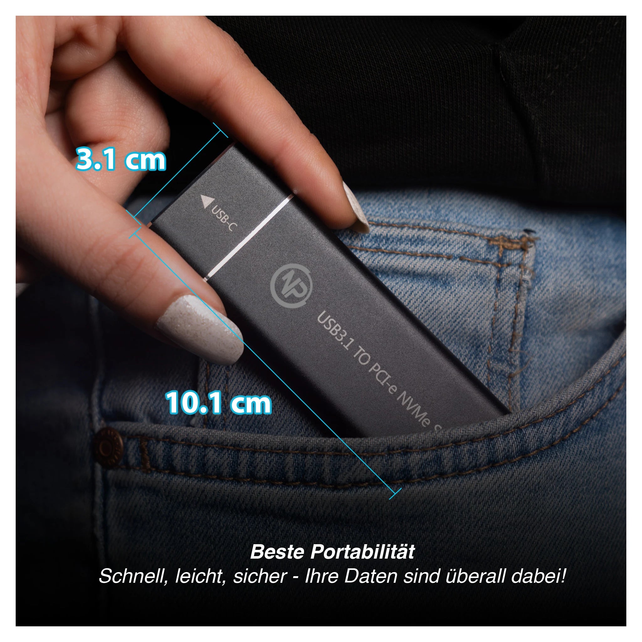 NPO bis zu 1000 MB/s Tragbare Externe SSD