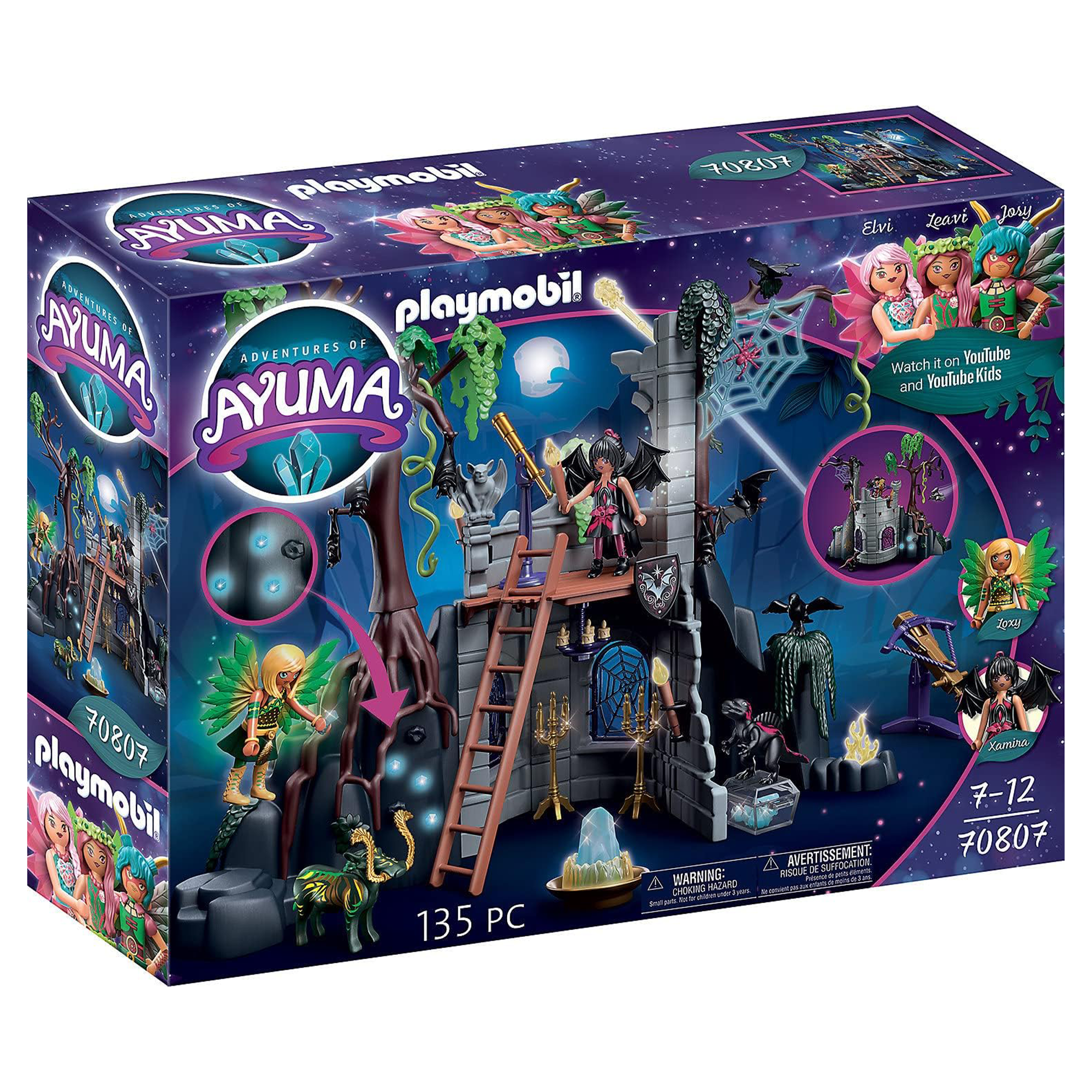 PLAYMOBIL Adventures of Ayuma 70807 Bat Fairies Ruine, Mit Lichteffekt, Spielzeug für Kinder ab 7 Jahren