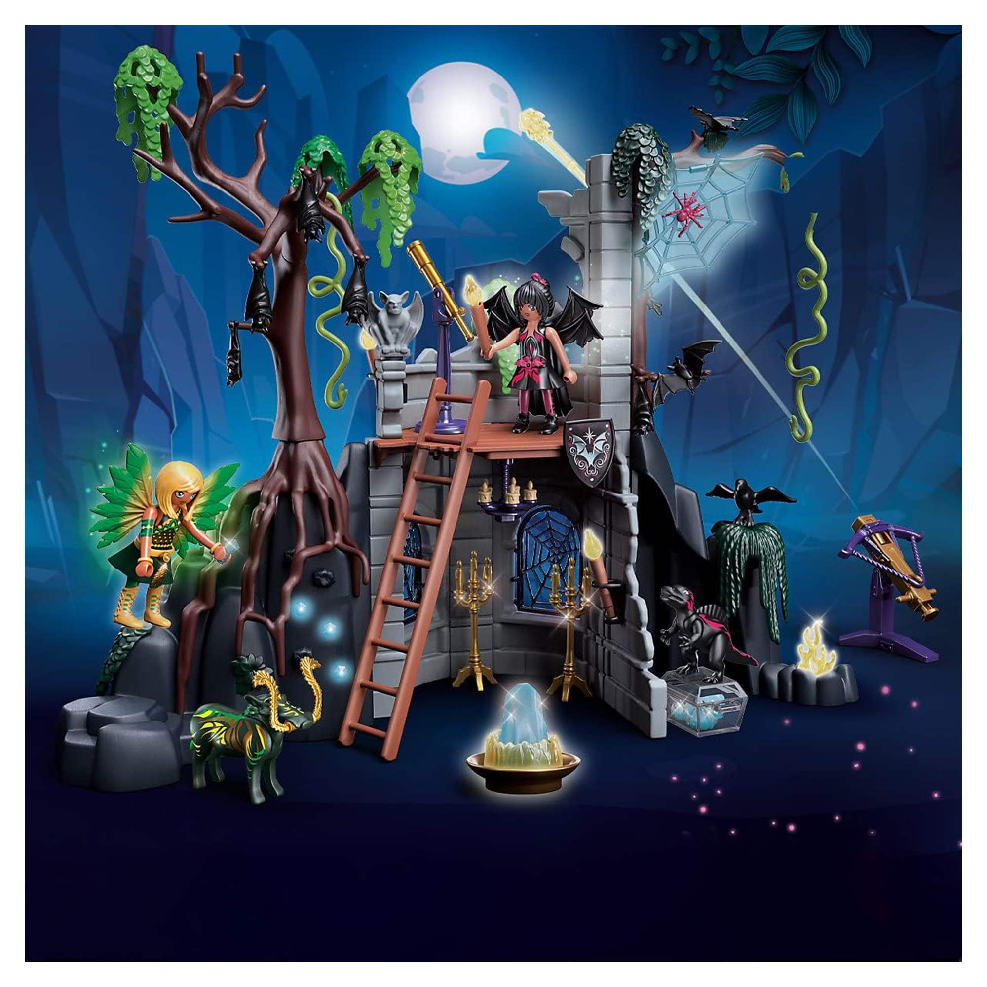 PLAYMOBIL Adventures of Ayuma 70807 Bat Fairies Ruine, Mit Lichteffekt, Spielzeug für Kinder ab 7 Jahren