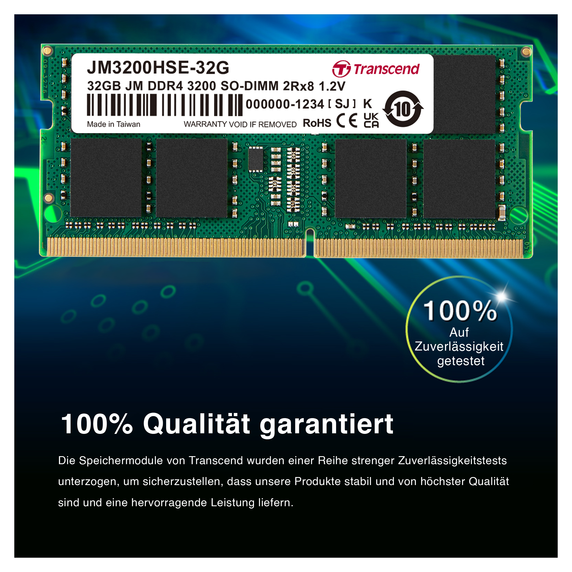 Transcend 32GB JM DDR4 3200 SO-DIMM 2Rx8 2Gx8