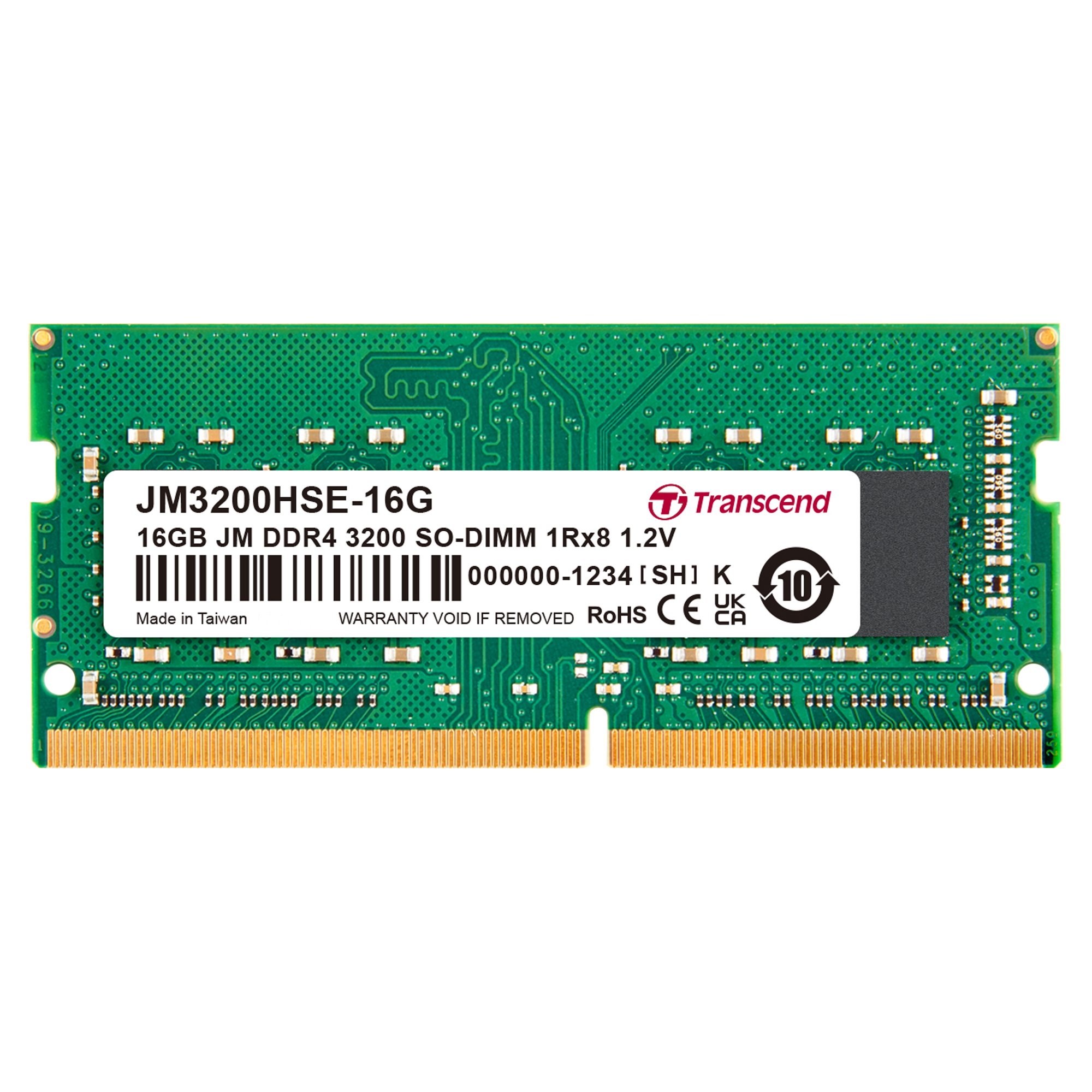 Transcend JM3200HSE-16G Speicher 16GB DDR4 3200MHz Speichermodul (16GB, DDR4, 3200MHz, SO-DIMM)