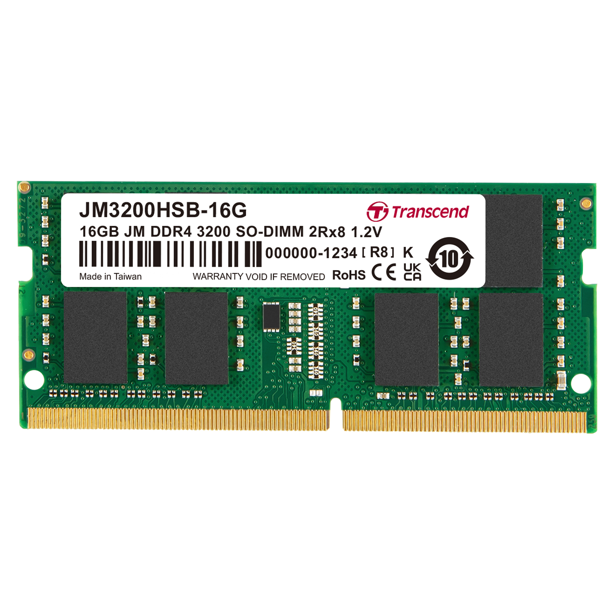 Transcend JM3200HSE-16G Speicher 16GB DDR4 3200MHz Speichermodul (16GB, DDR4, 3200MHz, SO-DIMM)