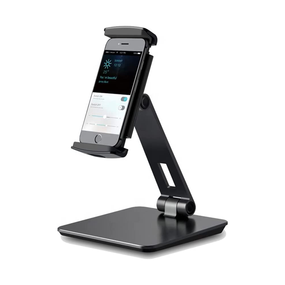 NPO STD20116G 360° verstellbarer Handyständer für iPad, Samsung Tab, Kindle, Nintendo Switch von 4,7 bis 12,9 Zoll, Schwarz