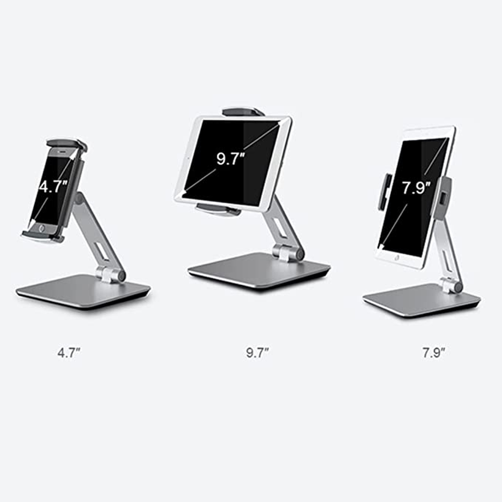 NPO STD20116G 360° verstellbarer Handyständer für iPad, Samsung Tab, Kindle, Nintendo Switch von 4,7 bis 12,9 Zoll, Schwarz