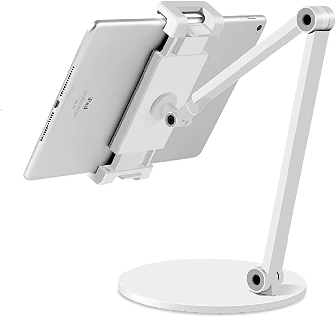 Handy-Ständer Verstellbar In Höhe & Winkel – Faltbar, Mit Anti-Rutsch-Pads, Für 4-8" Geräte, Weiß