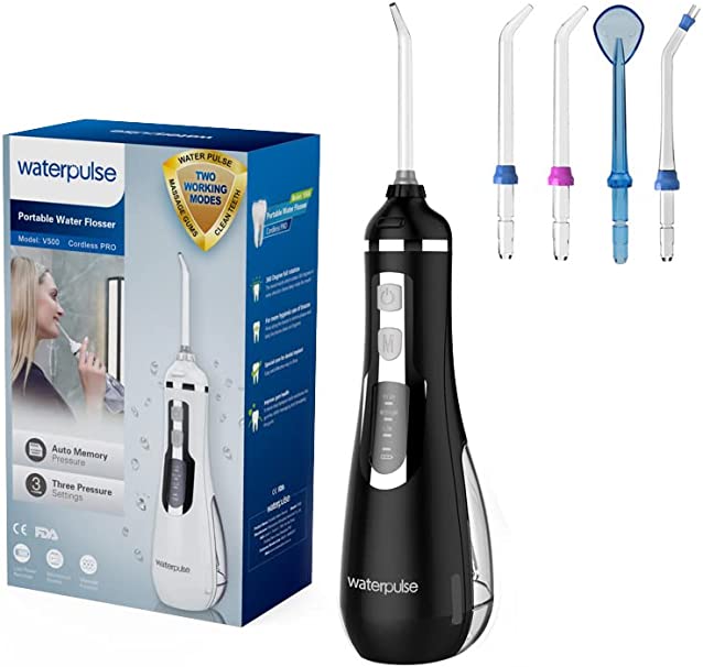 NPO Waterpulse Wireless Water Flosser, batteriebetrieben und tragbar für unterwegs und zu Hause, V500