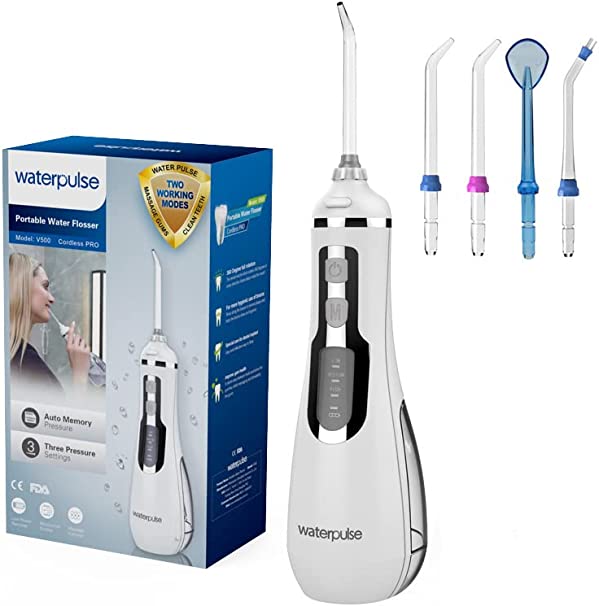 NPO Waterpulse Wireless Water Flosser, batteriebetrieben und tragbar für unterwegs und zu Hause, V500
