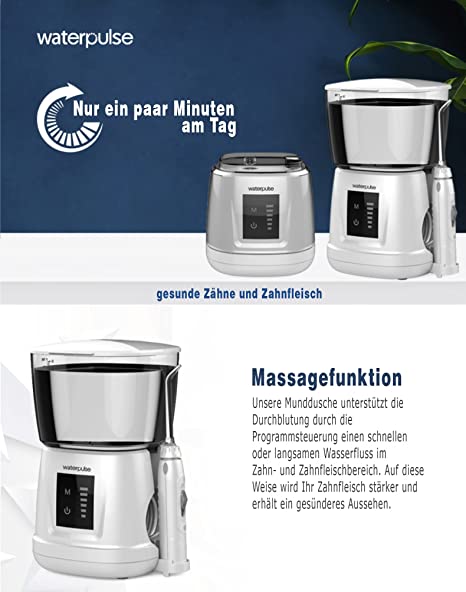 NPO Waterpulse professionelle Wasserwaage, Zähne, Zahnfleisch, Zahnpflege, 10 Einstellungen, elektrische Leistung, Mehrbenutzer und 6 Nadelspitzen,