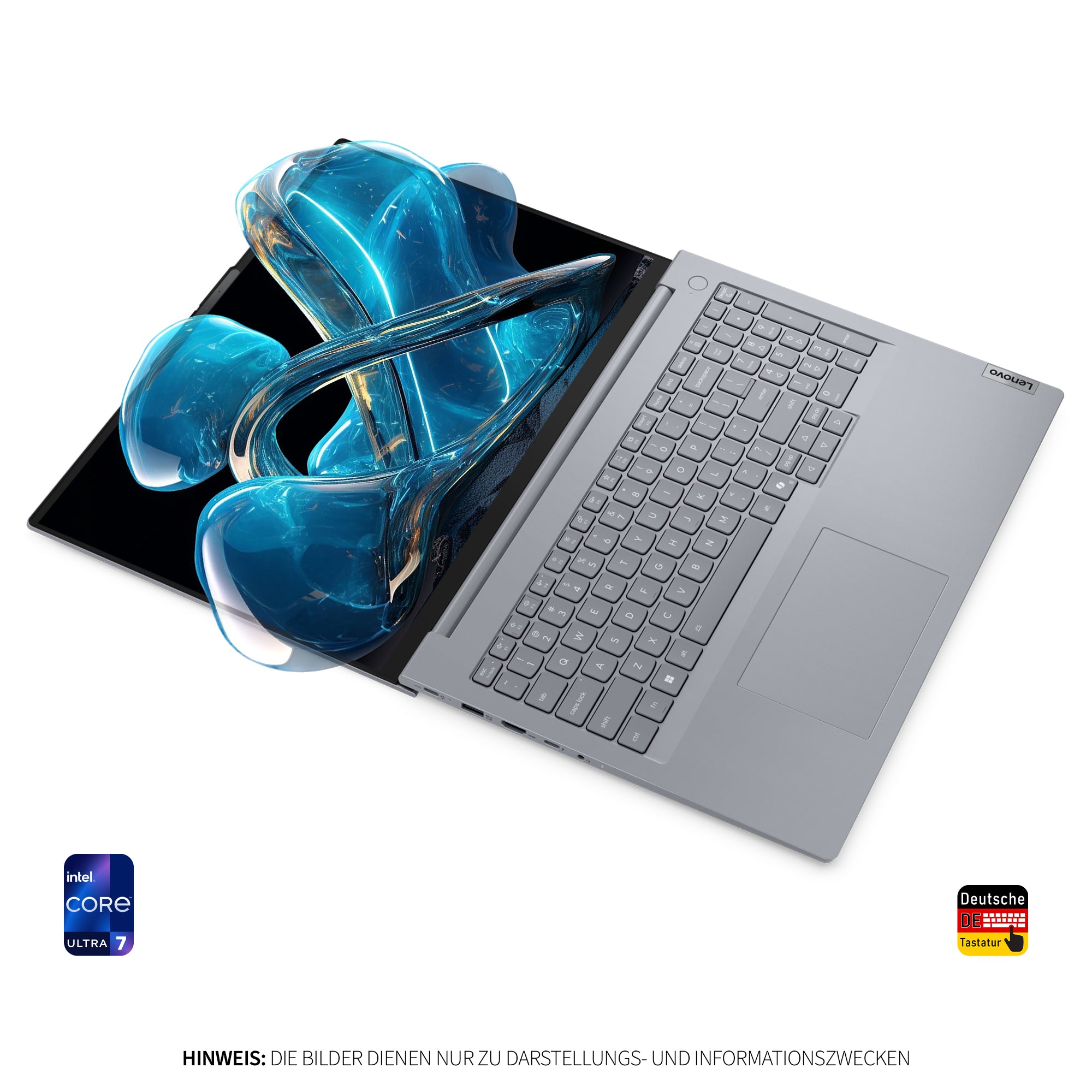Lenovo ThinkBook 16 Gen 8 IAL Business Laptop, Intel Core Ultra 7 255H, 16" WUXGA IPS Display, Deutsches Tastatur-Layout, W11 Pro, Arctic Grau